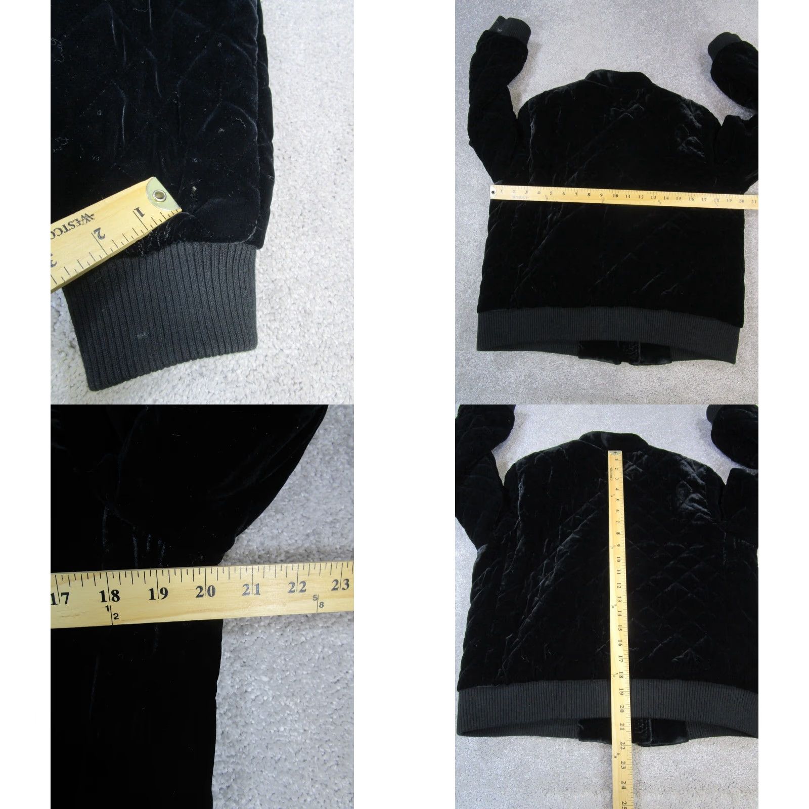 Banana Republic Banana Republic Jacket Womens Medium Black Quilted Velvet Bomber Jacket Women's Medium Black Quilted Velvet Bomber Size M / US 6-8 / IT 42-44 - 8 Thumbnail