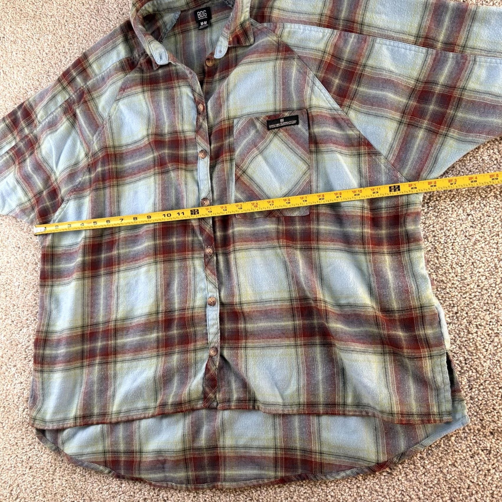 Bdg BDG Shirt Womens Medium Blue Plaid Flannel Long Sleeve Button Oversized Size M / US 6-8 / IT 42-44 - 6 Thumbnail