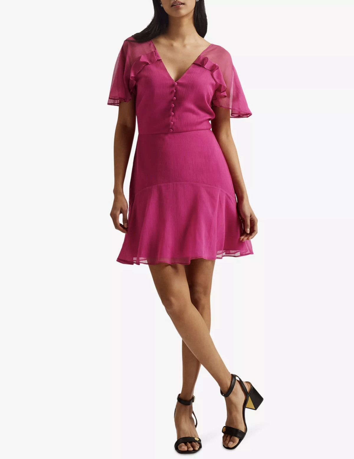Ted Baker Ted Baker Pink Angel Sleeve Flare Mini Dress Size 3 BNWT Size M / US 6-8 / IT 42-44 - 2 Thumbnail