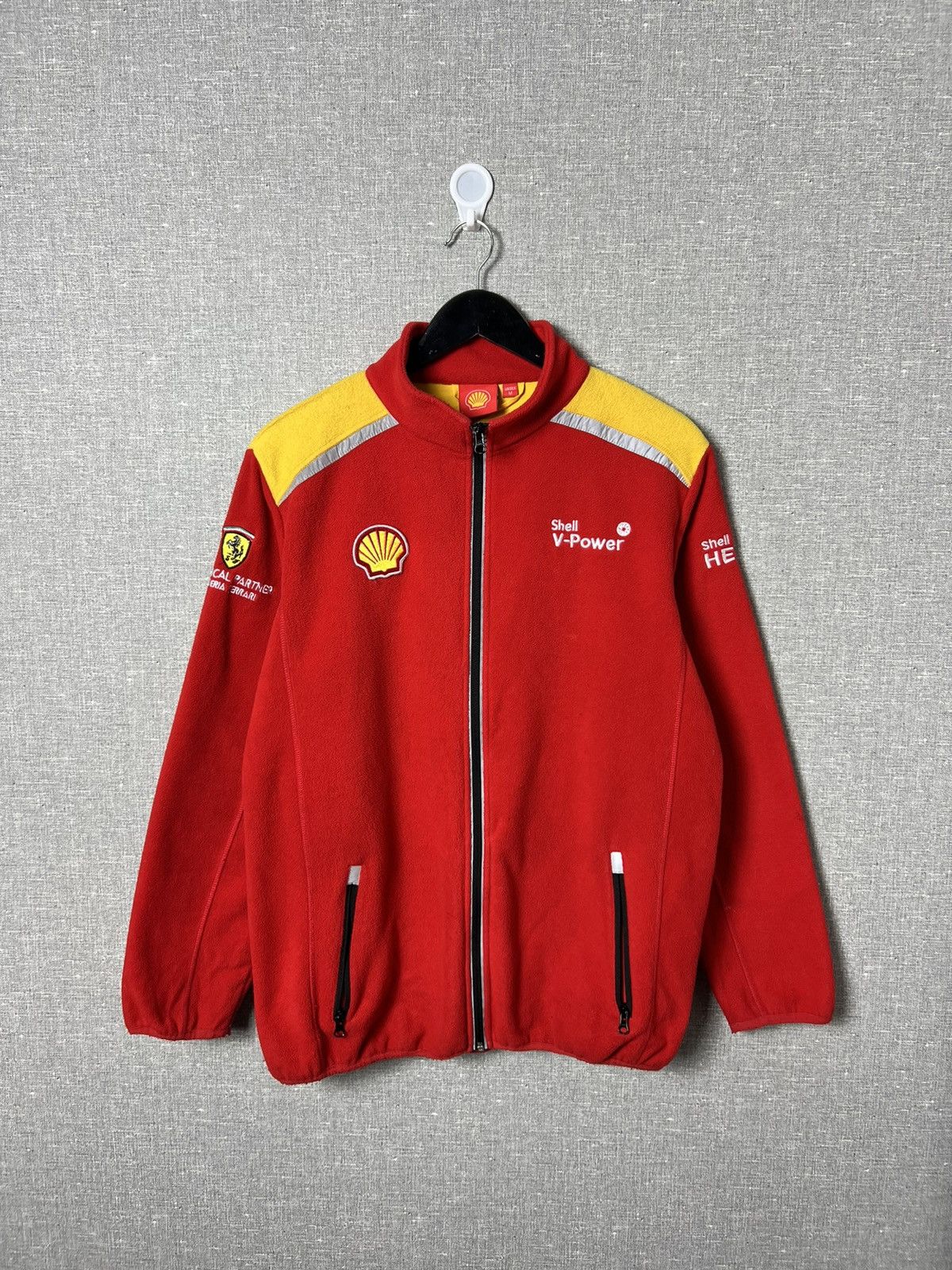 Ferrari Vintage Ferrari Shell Formula 1 Zip Up Fleece Jacket Size US M / EU 48-50 / 2 - 1 Thumbnail