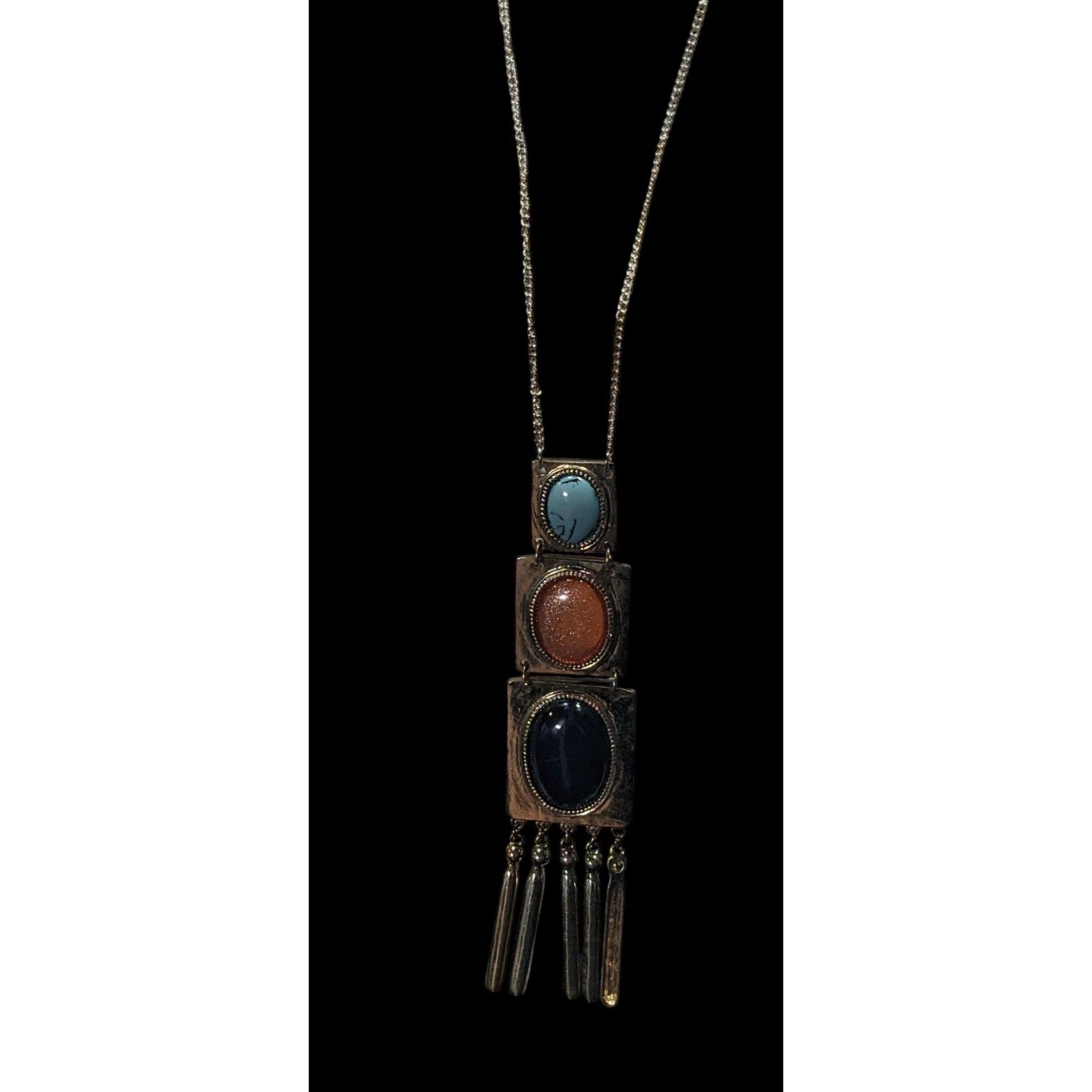 Other Vintage Southwestern Pendant Necklace With Faux Stone Caboch Size ONE SIZE - 5 Thumbnail