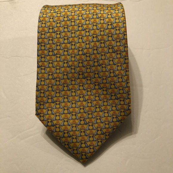 Salvatore Ferragamo SALVATORE FERRAGAMO MEN'S NEW 100%SILK TIE WIDTH: 3 1/2" Size ONE SIZE - 3 Thumbnail