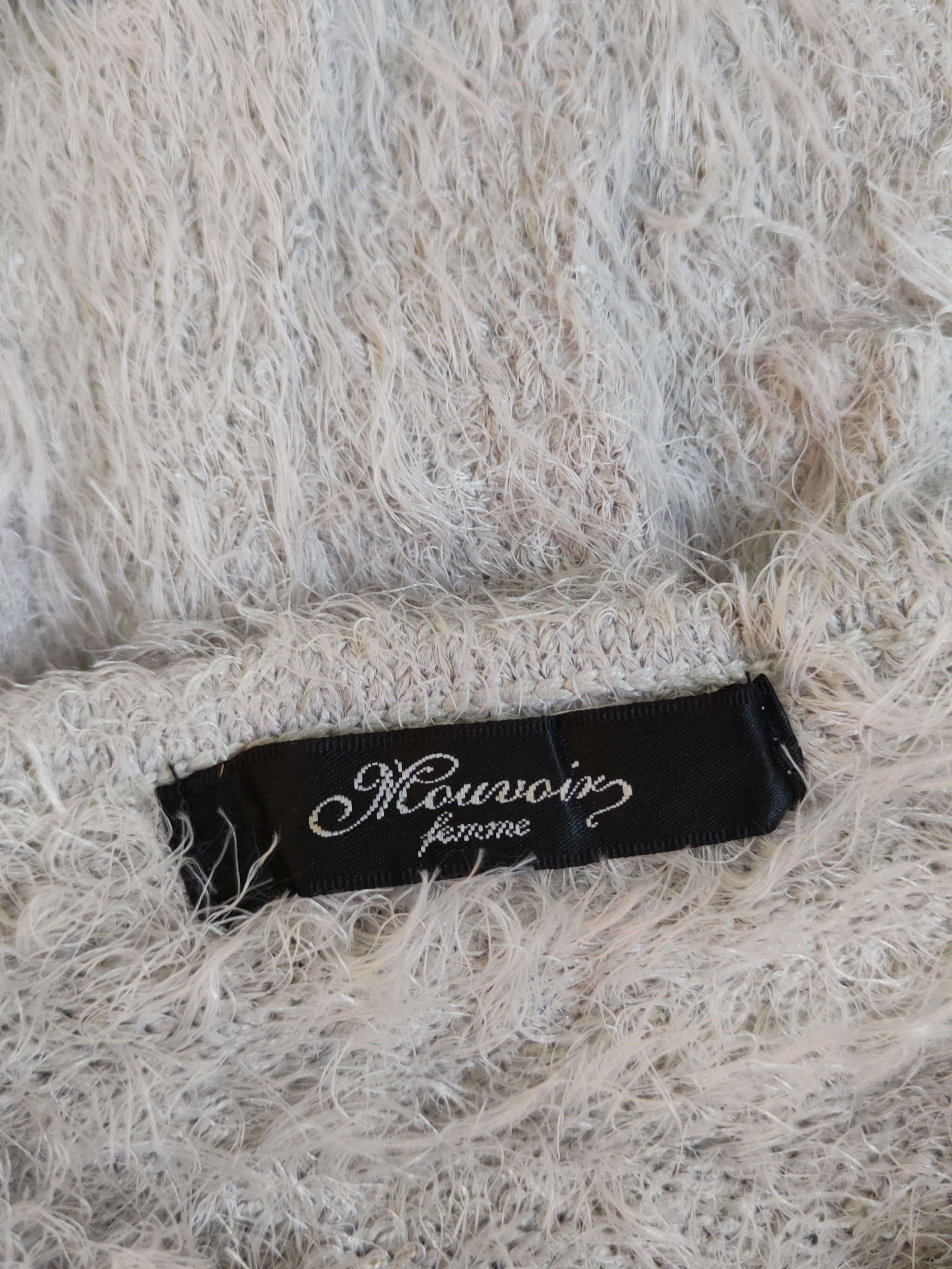 Homespun Knitwear Mouvior Femme Gray Shag Shaggy Fur Mohair Knitwear #S1993 Size M / US 6-8 / IT 42-44 - 12 Thumbnail
