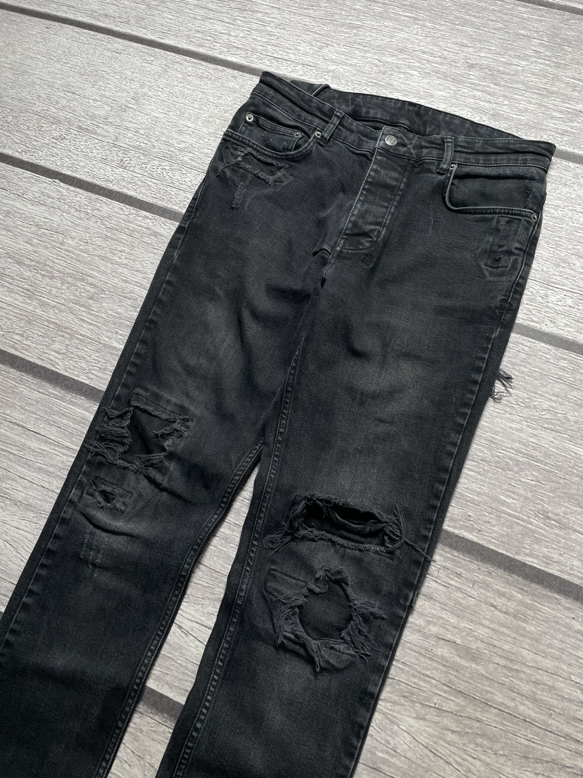 Ksubi Ksubi Black Distressed Van Wrinkle Jeans Size US 32 / EU 48 - 5 Thumbnail