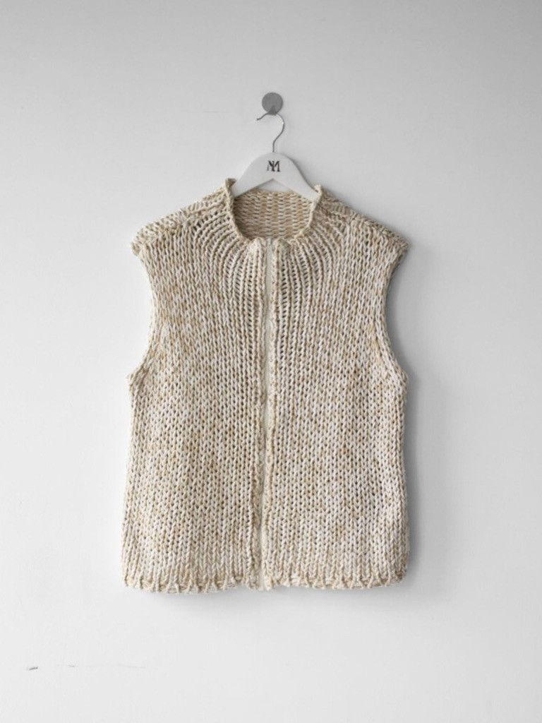 Sportmax ITALIAN LABEL early 2000s KNITTED YARN ZIPPED VEST GILET Size L / US 10 / IT 46 - 1 Thumbnail