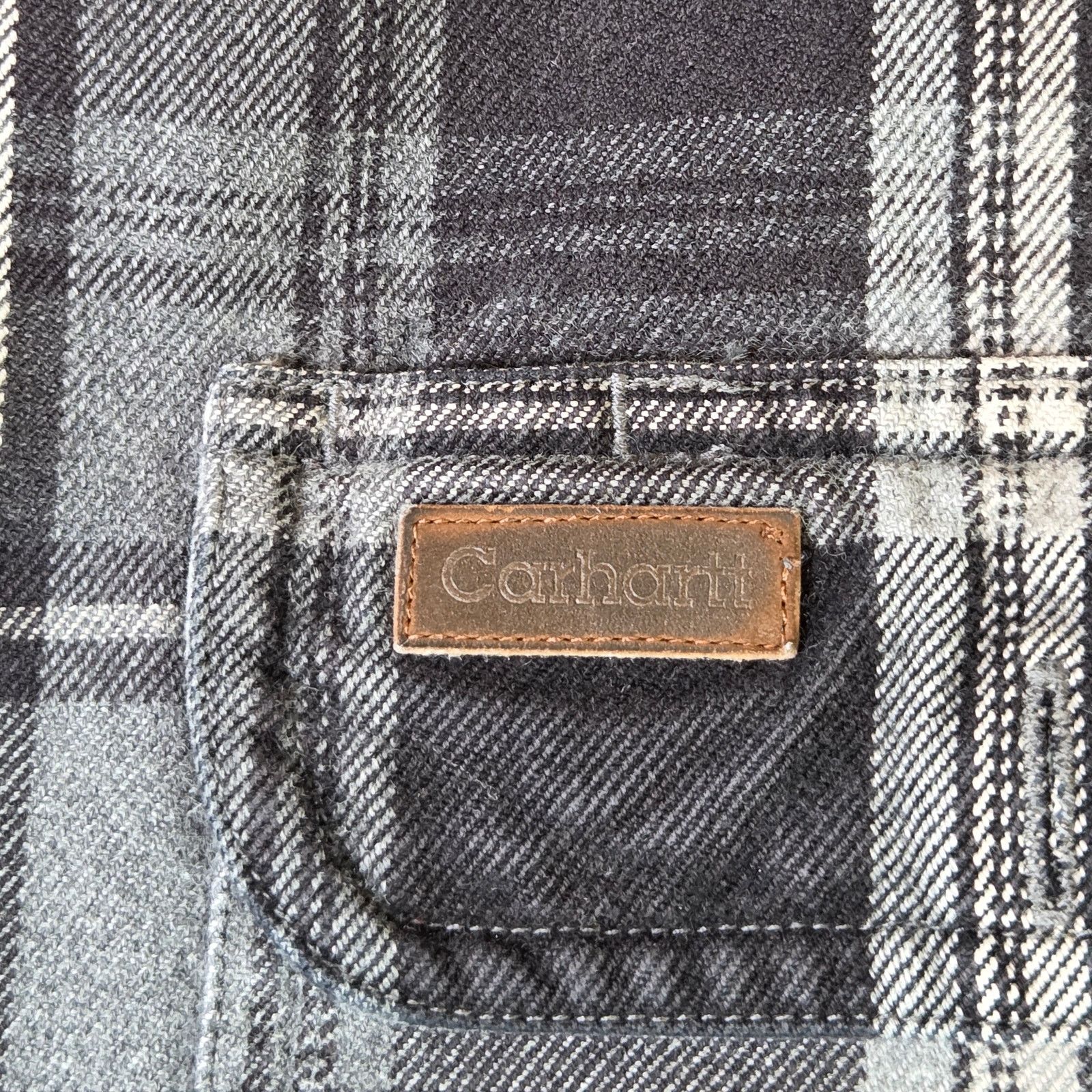 Carhartt Carhartt XL Tall Heavy Plaid Flannel Shirt Gray Size US XL / EU 56 / 4 - 4 Thumbnail
