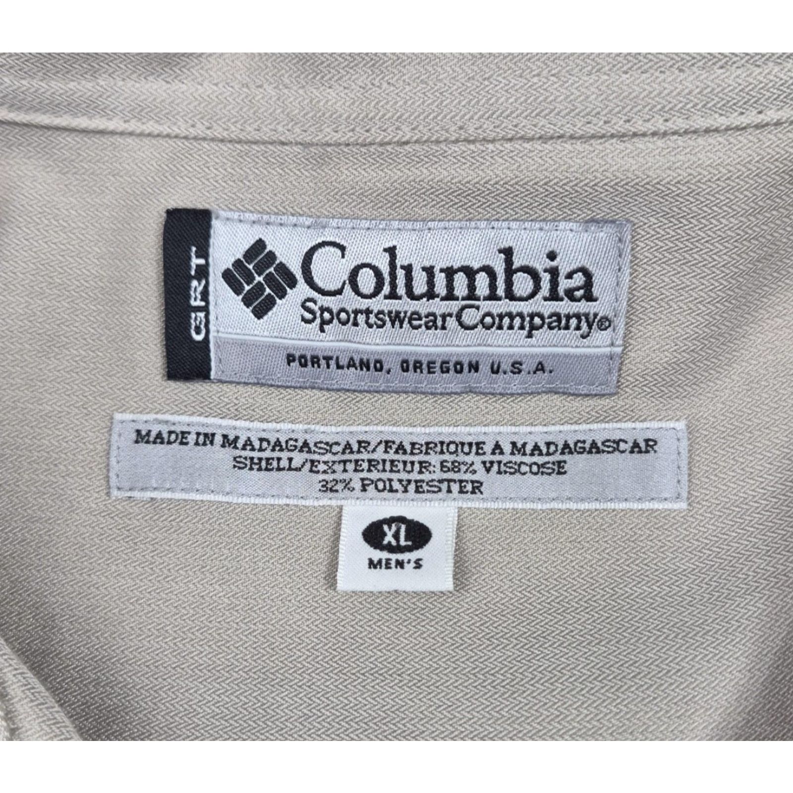 Vintage Columbia GRT Shirt Mens XL Button-Up Beige Twill Short Sleeve Casual Camp/Vintage no Size US XL / EU 56 / 4 - 4 Thumbnail