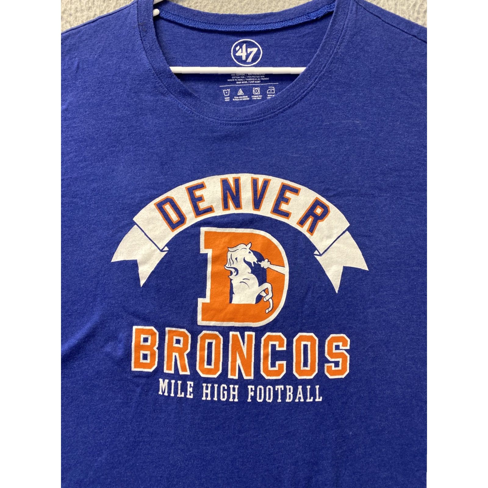 NFL NFL Men's Denver Broncos T Shirt Mile High Blue Short Sleeve Size XXL / 109-48 Size US XXL / EU 58 / 5 - 2 Thumbnail