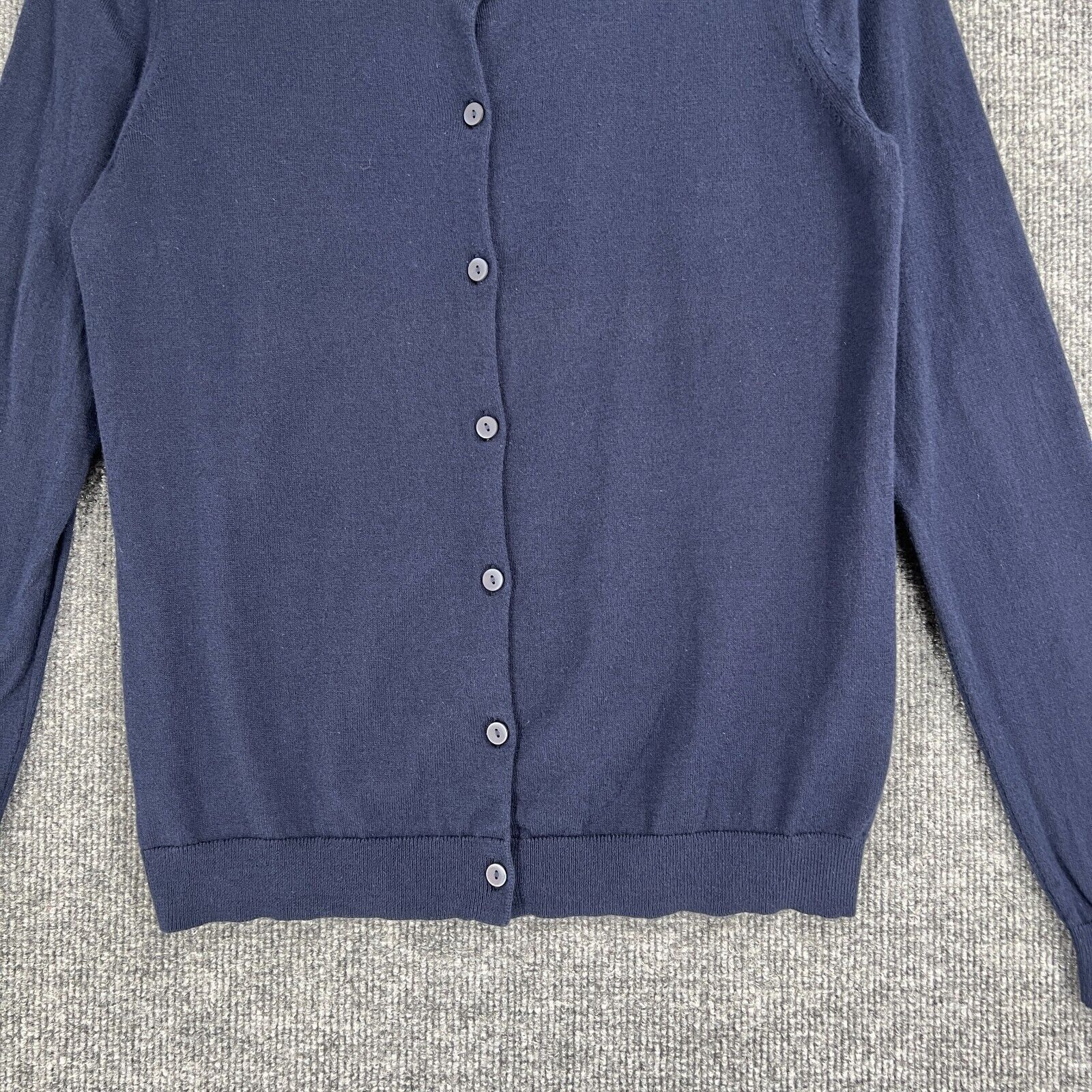 Uniqlo Uniqlo Cardigan Sweater Navy Button Up Classic Academia Sz L Size L / US 10 / IT 46 - 3 Thumbnail