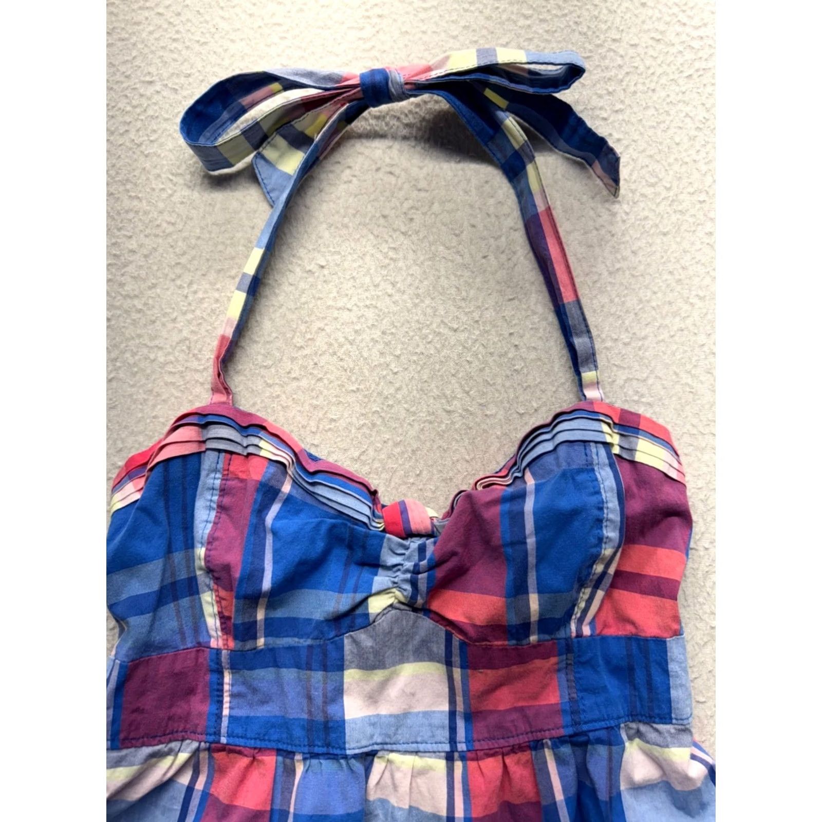 Abercrombie & Fitch Abercrombie & Fitch Dress XL Halter Plaid Multicolor Cotton Sundress Womens XL Short Dress Size XL / US 12-14 / IT 48-50 - 4 Thumbnail