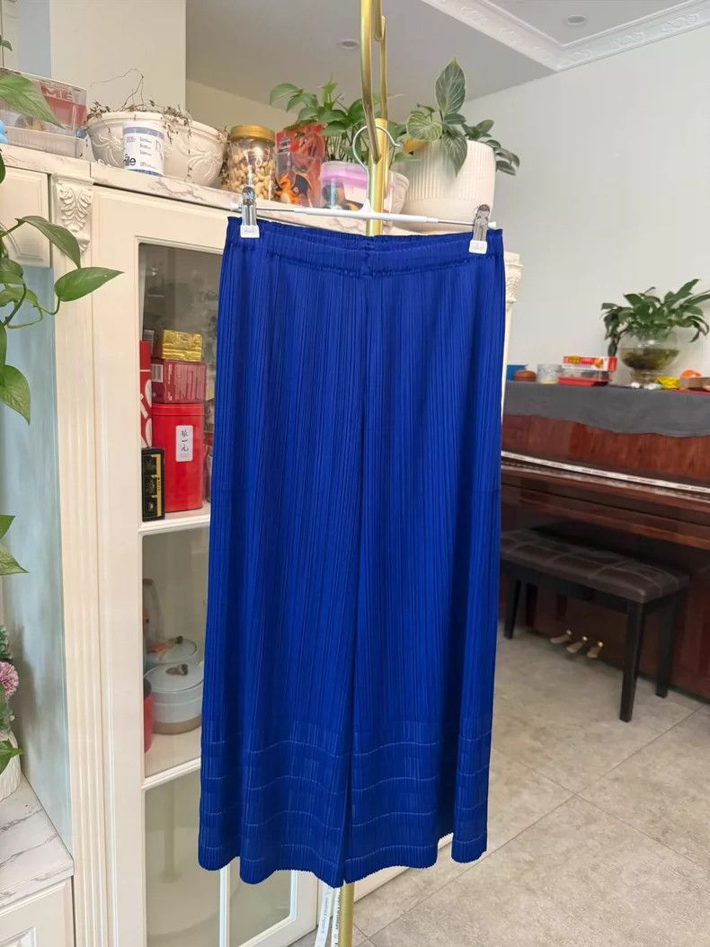 Issey Miyake issey miyake size:3 Blue bamboo-joint pants 2505-Nextarrow Size 42" / US 20 - 1 Thumbnail