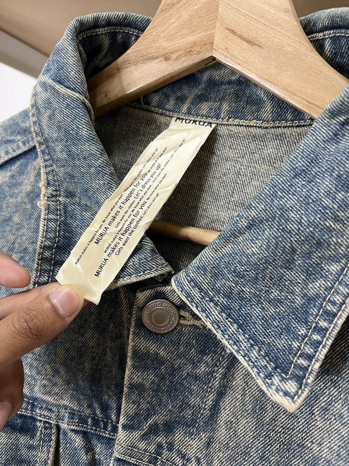 Other Japanese Brand Murua Blue Acid Wash Denim Jacket Size M / US 6-8 / IT 42-44 - 7 Thumbnail
