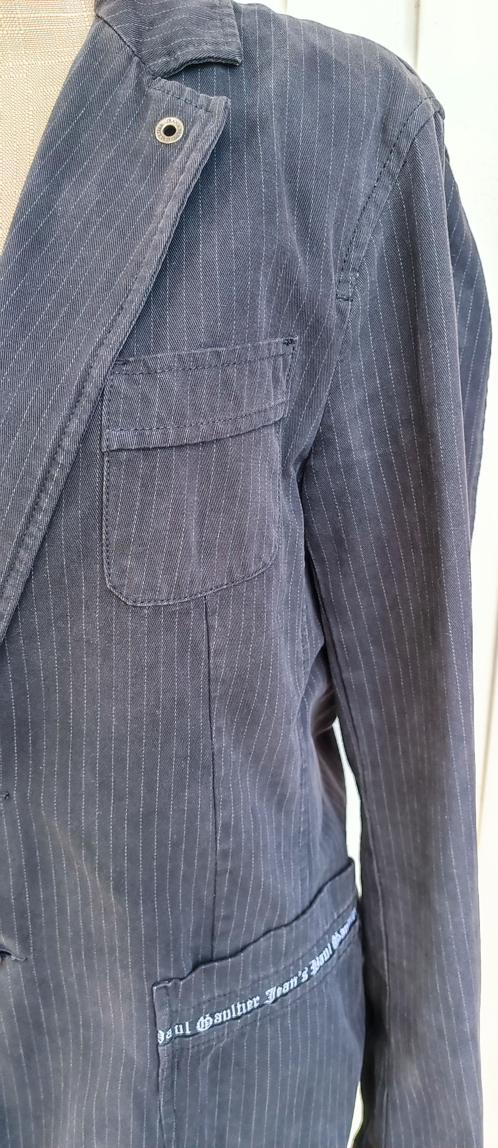 Jean Paul Gaultier Striped gray cotton jacket Size US S / EU 44-46 / 1 - 21 Thumbnail