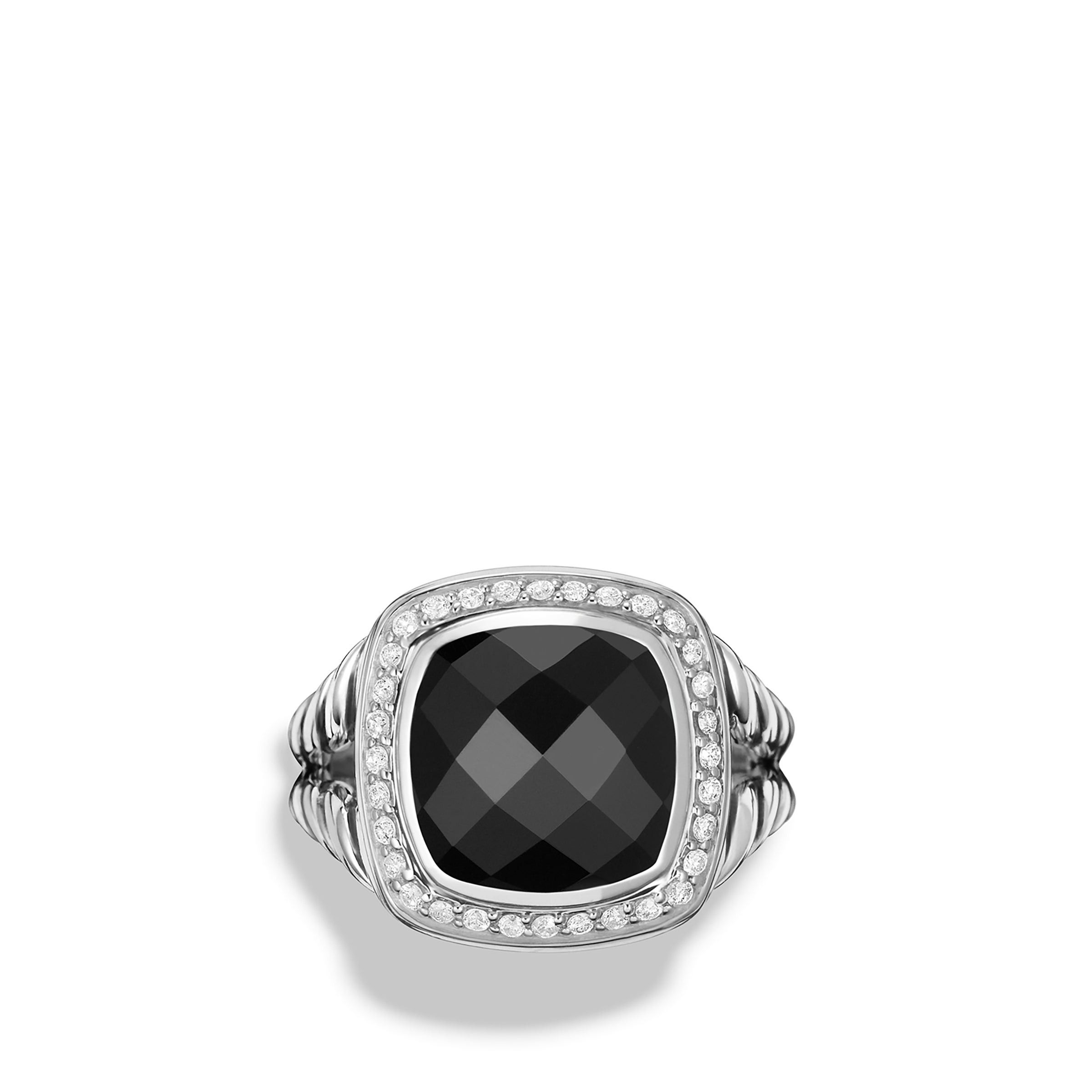 David Yurman o1w1db10525 R12308D Ring in Silver with Onyx and Diamond Size ONE SIZE - 3 Thumbnail