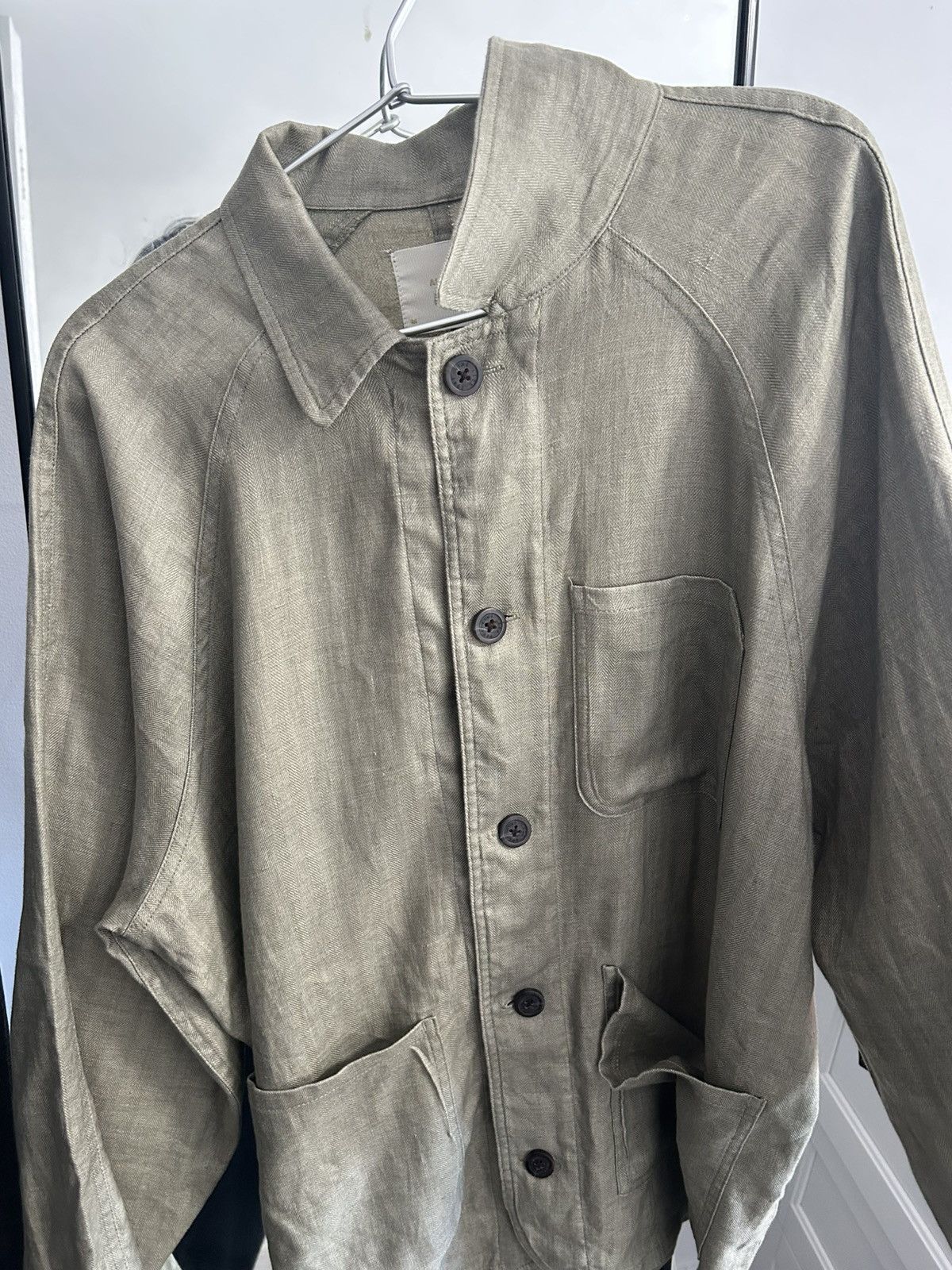 Aime Leon Dore Aimé Leon Dore Linen Chore Jacket (Olive/M) Size US M / EU 48-50 / 2 - 1 Thumbnail
