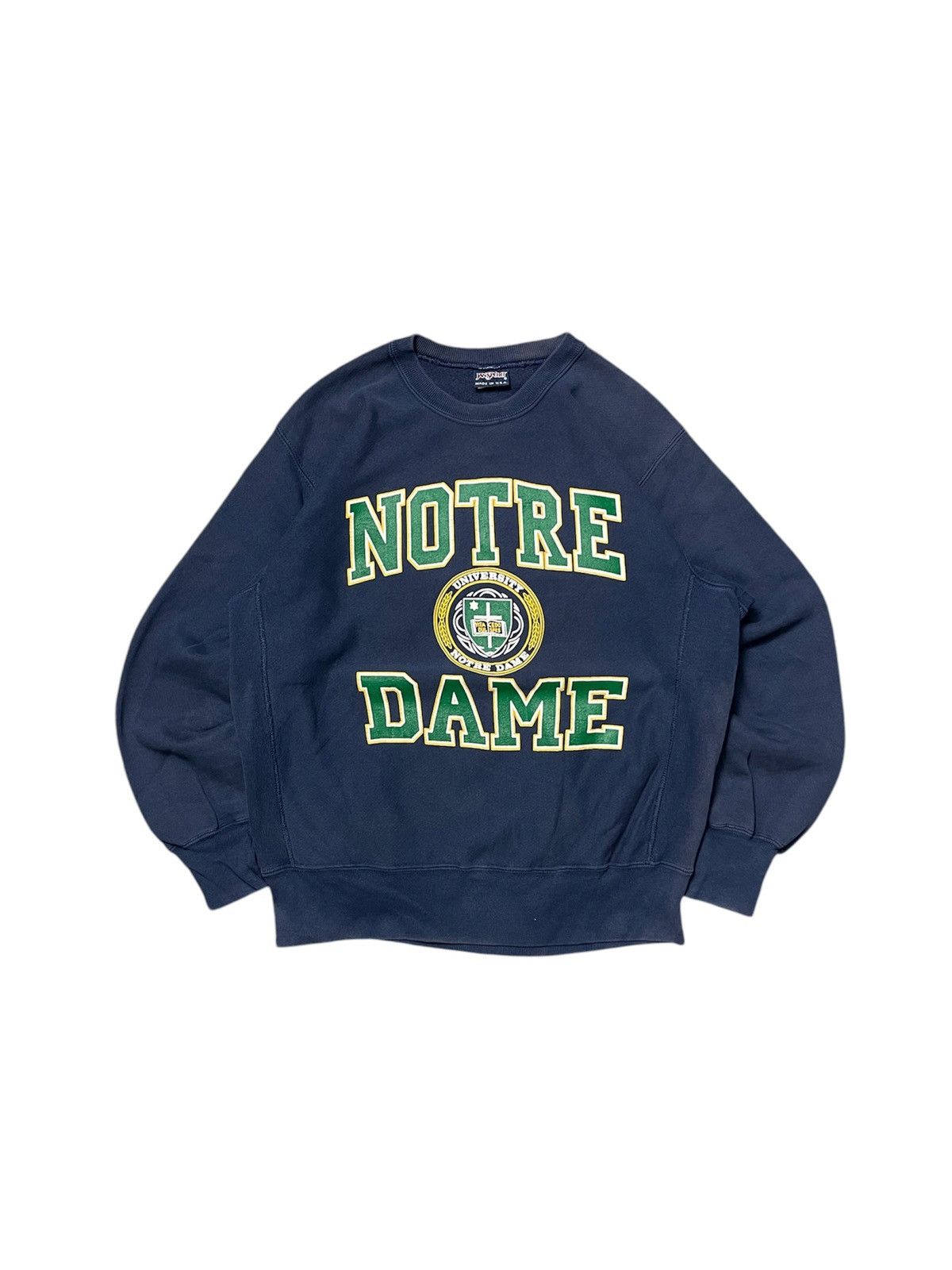 Jansport 90s JANSPORT NOTRE DAME UNIVERSITY FADED CREWNECK Size US L / EU 52-54 / 3 - 1 Thumbnail