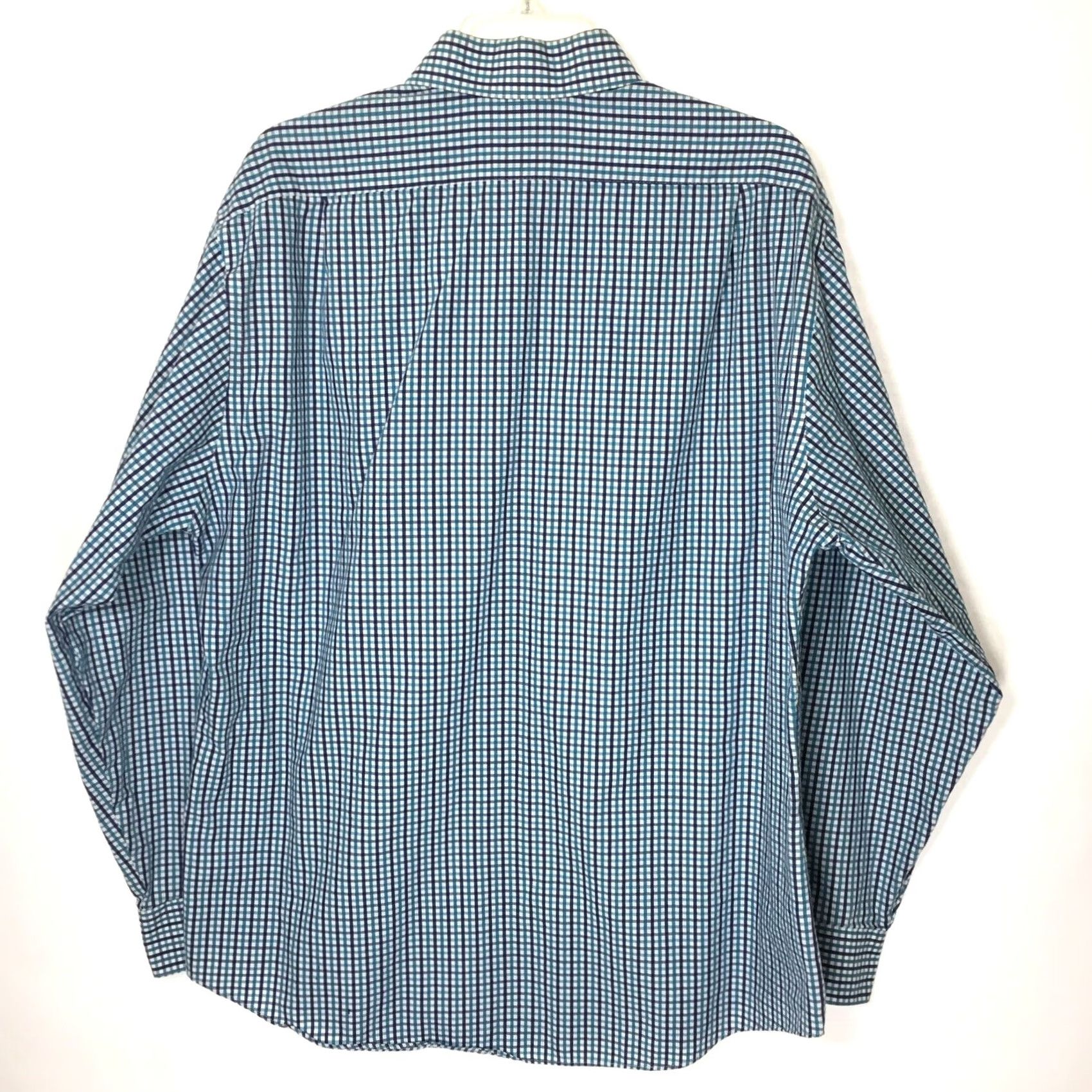 Arrow Arrow Shirt Mens 17 Blue Plaid Long Sleeve Button Up Fitted Size US XL / EU 56 / 4 - 6 Thumbnail