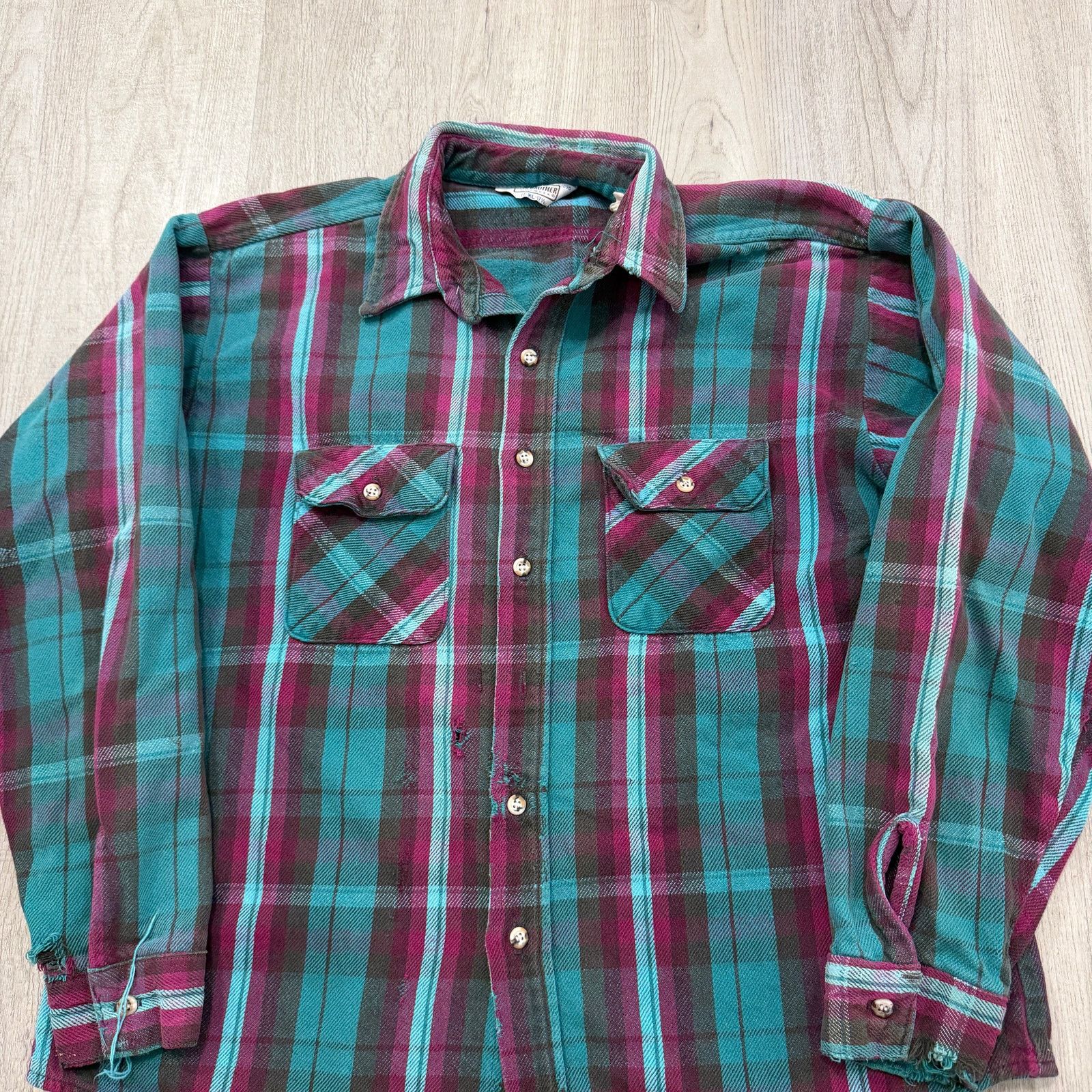 Vintage Vintage Five Brother Flannel Shirt Mens XL Plaid 90s Size US XL / EU 56 / 4 - 2 Thumbnail