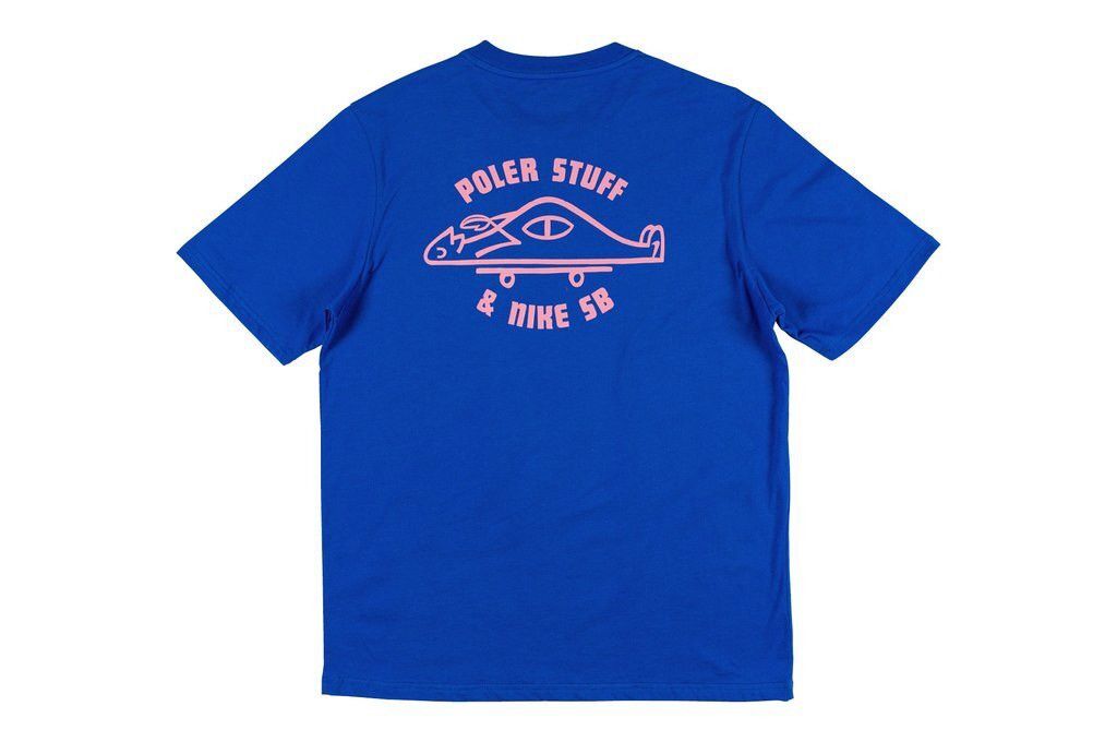 image of Nike Sb X Poler Stuff T-Shirt - Blue-Pink, Size: Small in Blue/Pink, Men's
