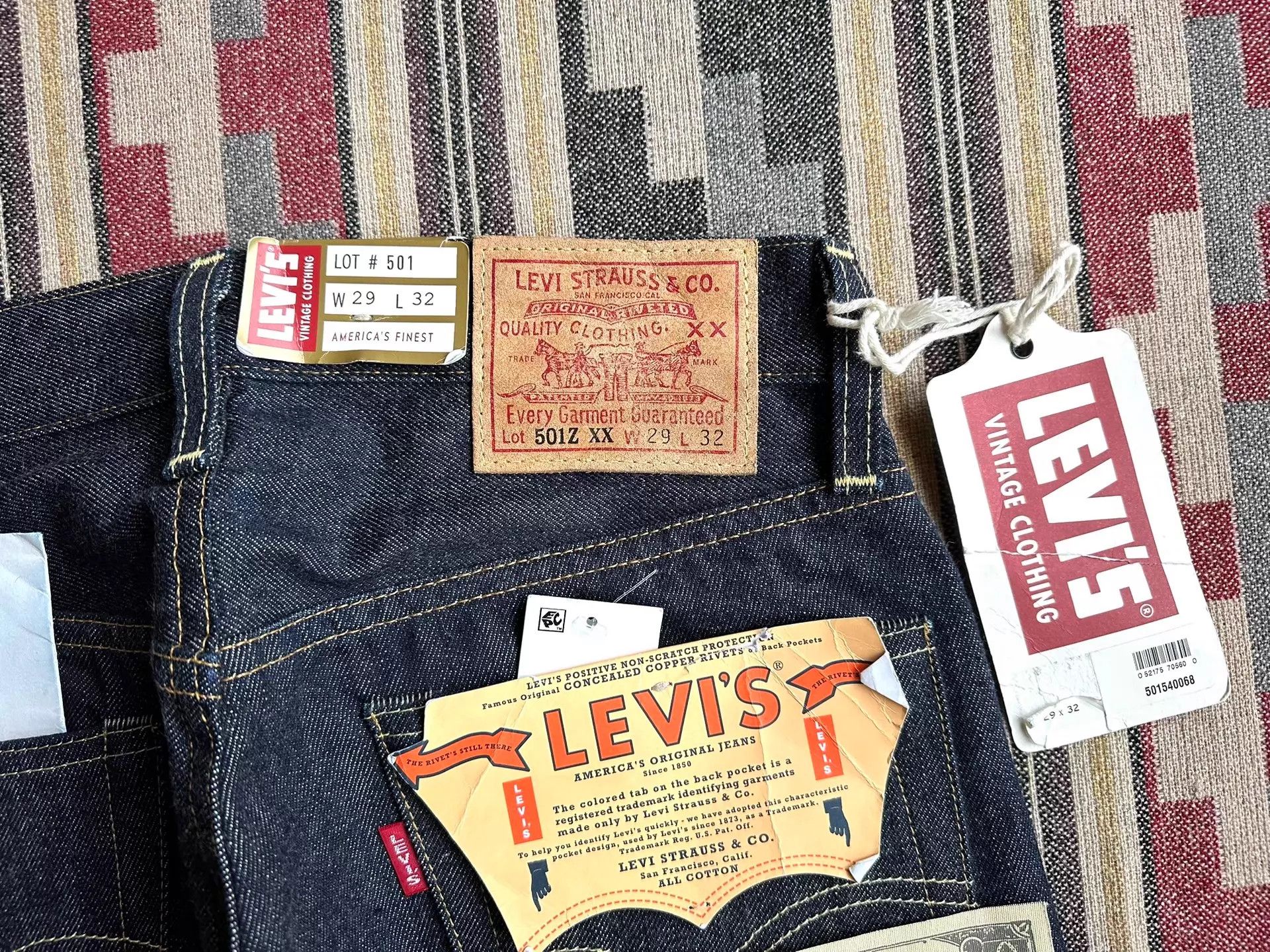 Levi's Levi’s LVC 1954 501ZXX Selvage Raw USA White Oak W29L32 Size US 29 - 5 Thumbnail