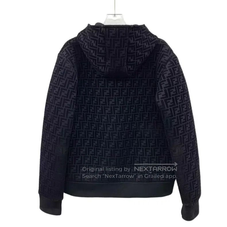 Fendi Fendi Black Classic Double F Full Print Hooded Zip-up Long Size US S / EU 44-46 / 1 - 2 Thumbnail