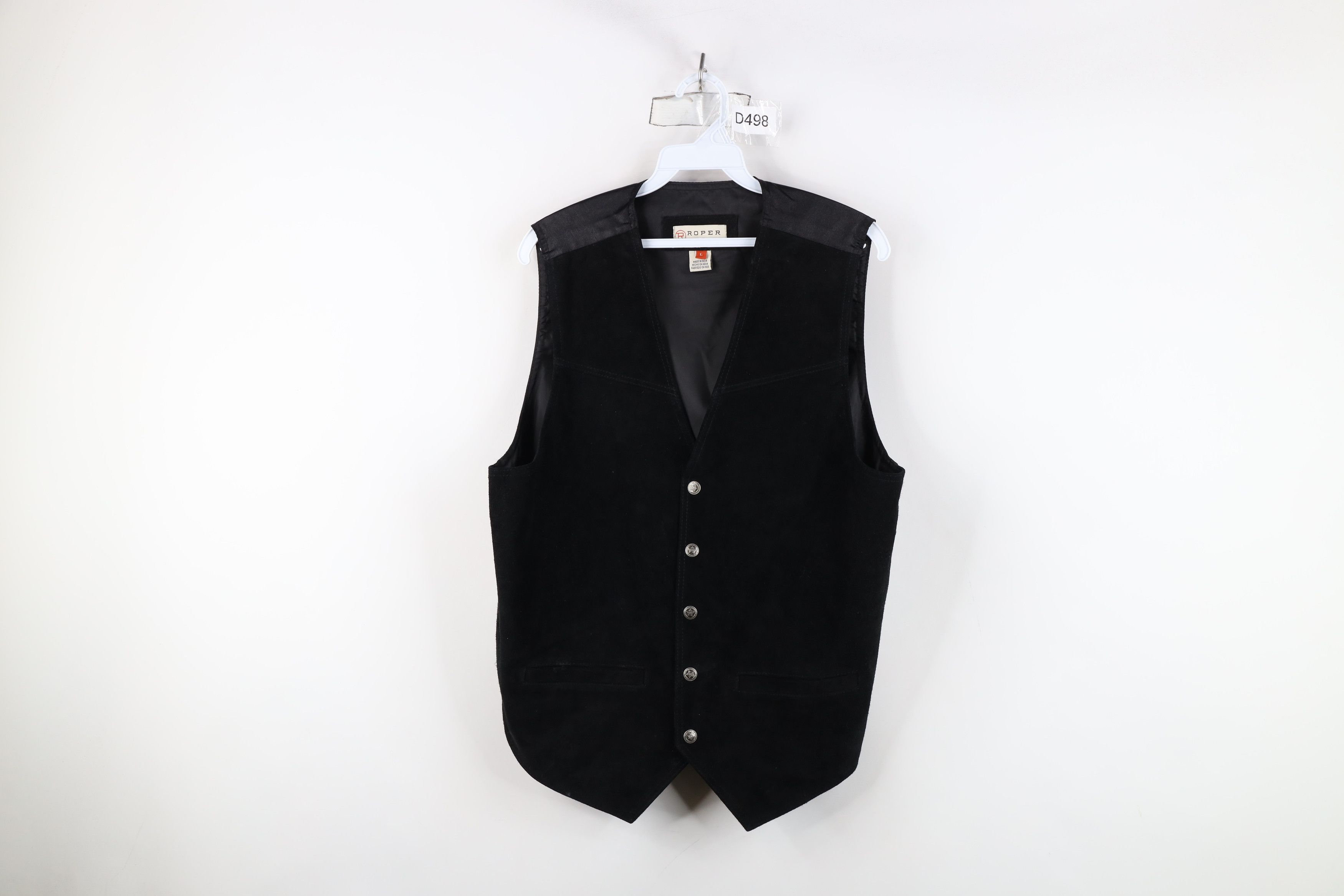 Vintage Vintage 90s Streetwear Cowboy Buckle Back Suede Leather Vest Size US L / EU 52-54 / 3 - 1 Thumbnail