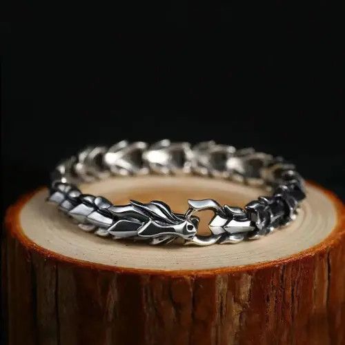 Jewelry Snake Ouroboros Dragon Bone Bracelet Size ONE SIZE - 7 Thumbnail