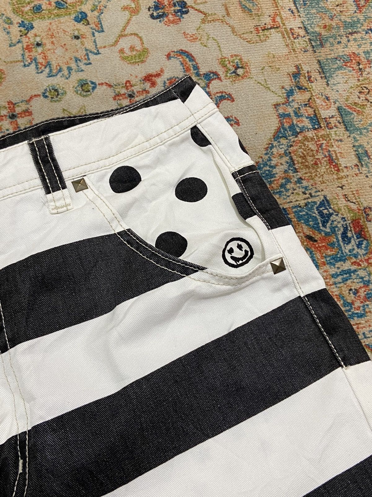 Japanese Brand FINAL DROP 💥 World Wide Love Smile Prisoner Crop pants Size US 30 / EU 46 - 4 Thumbnail