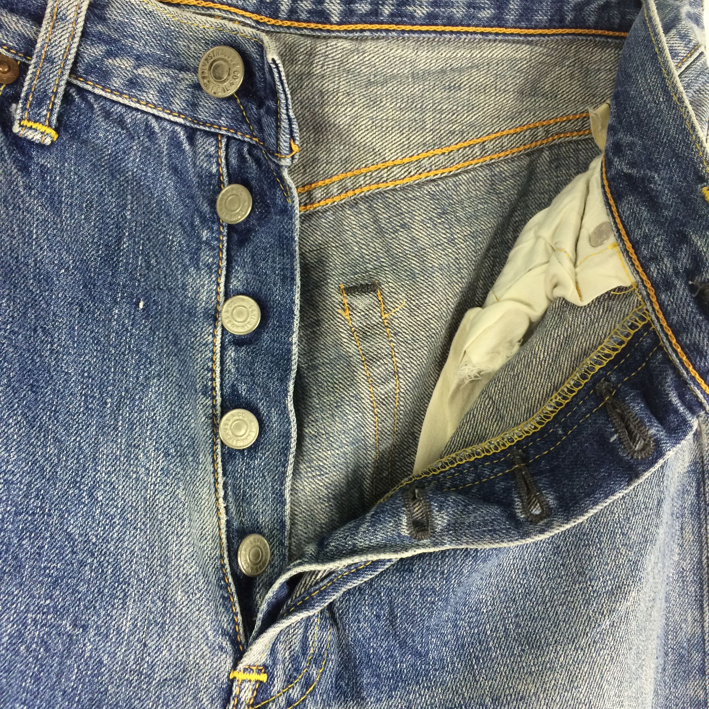 Levi's Vintage Clothing × Nirvana X32 VTG LEVIS BIG E SELVEDGE RIPPED JEANS KURT COBAIN STYLE Size US 31 - 6 Thumbnail
