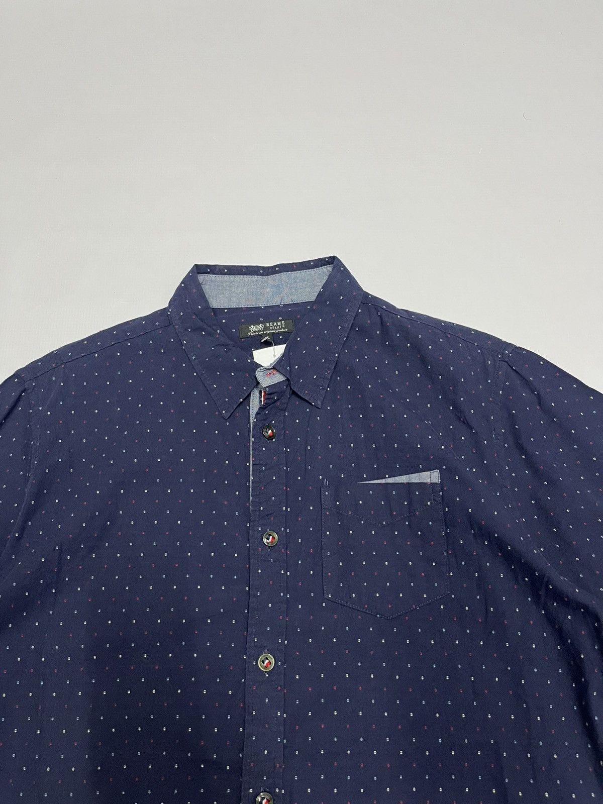 Japanese Brand 🇯🇵Beams heart polka dot shirt Size US XL / EU 56 / 4 - 5 Thumbnail