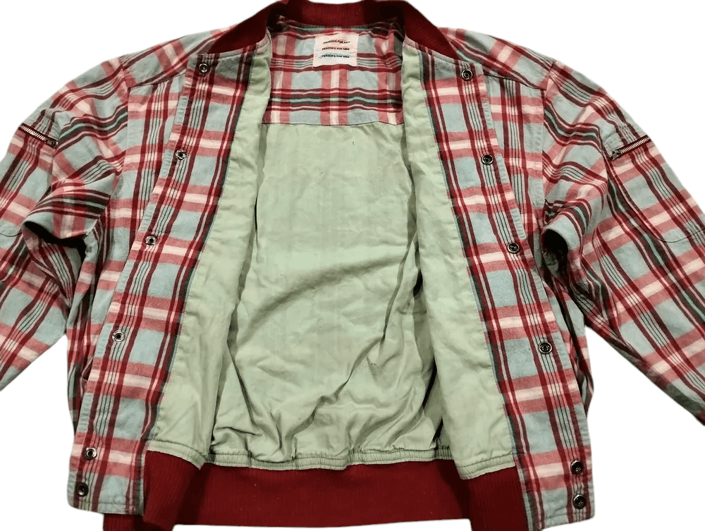 PERSON'S Vintage 90s Person's For Men Red Tartan Jacket Snap Button Size US L / EU 52-54 / 3 - 3 Thumbnail