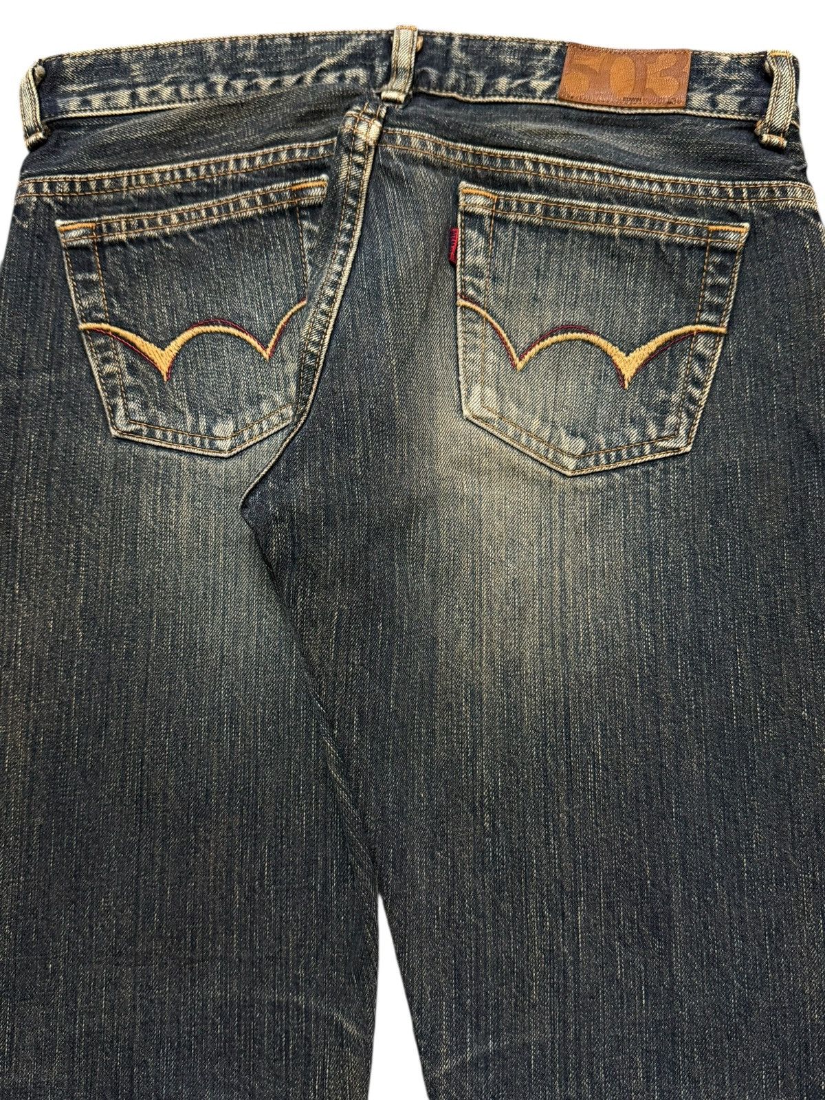 Edwin Vintage 90 Edwin 505 Blue Faded Wash Wide Leg Flare Jeans Size 28" / US 6 / IT 42 - 6 Thumbnail