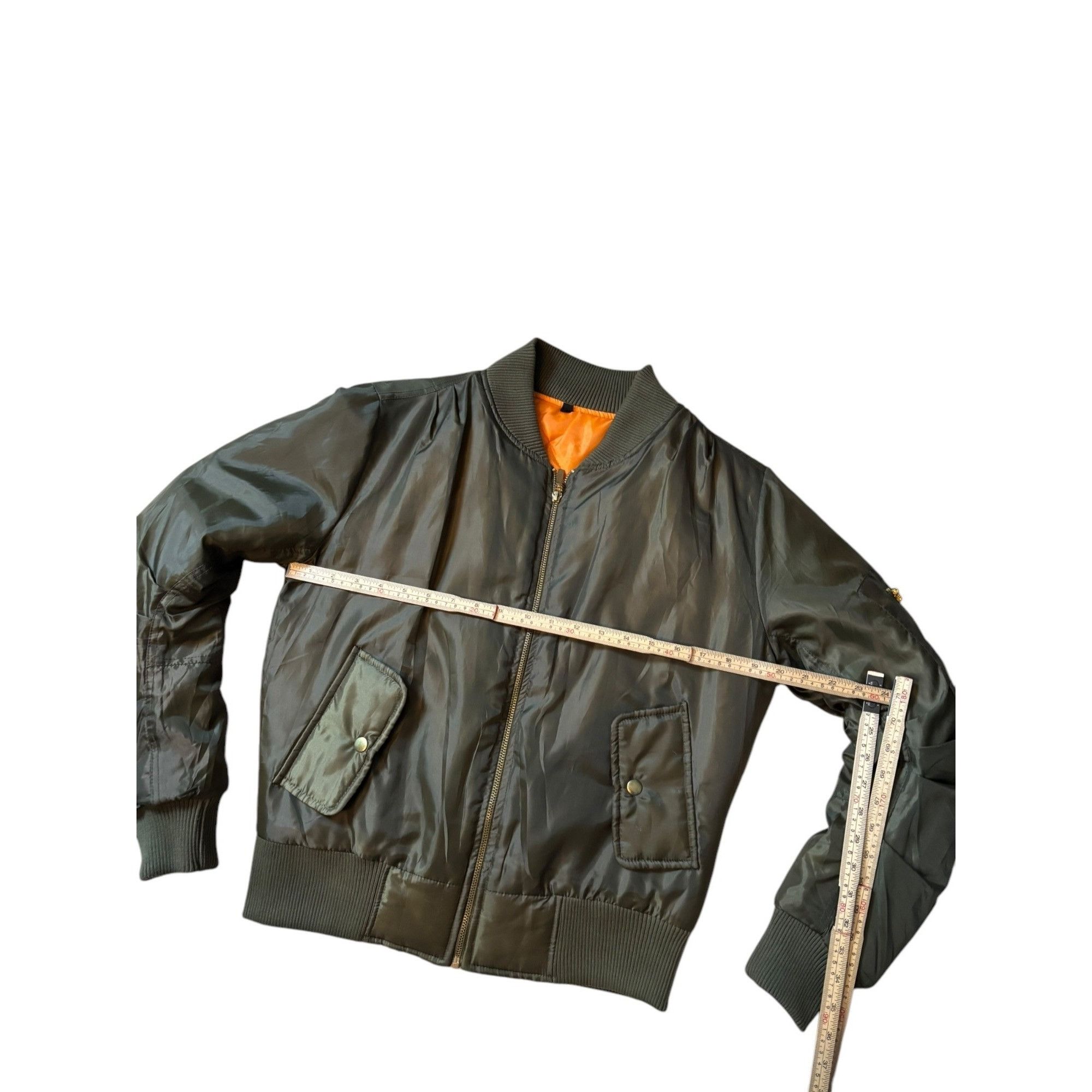 Other Vintage Olive Green Bomber Jacket With Orange Lining & Zip C Size US S / EU 44-46 / 1 - 4 Thumbnail