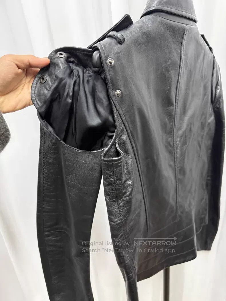 Maison Margiela Maison Margiela Diagonal Zip Removable Sleeve Leather Jac Size US XXS / EU 40 - 7 Thumbnail
