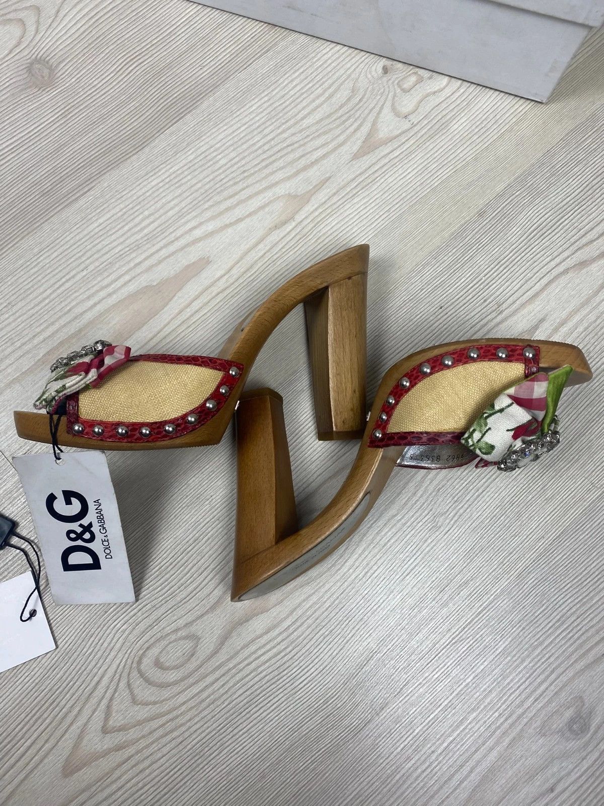 Dolce & Gabbana Dolce & Gabbana D&G Women’s Heels Size 38 EU Wood Sole. Size US 7 / IT 37 - 6 Thumbnail