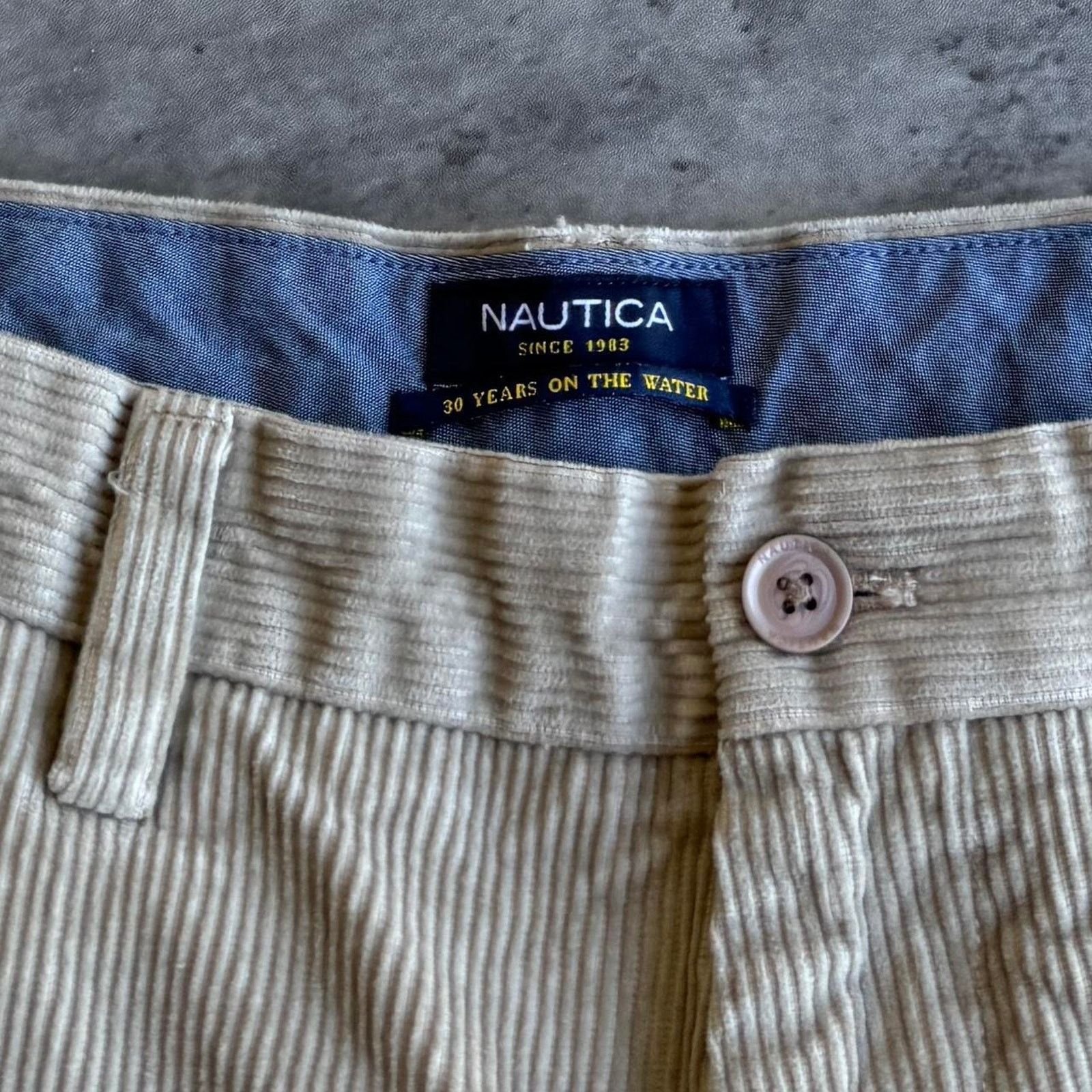 Nautica × Vintage Nautica Cream Essential Thick Corduroy Dress Pants Size US 34 / EU 50 - 3 Thumbnail