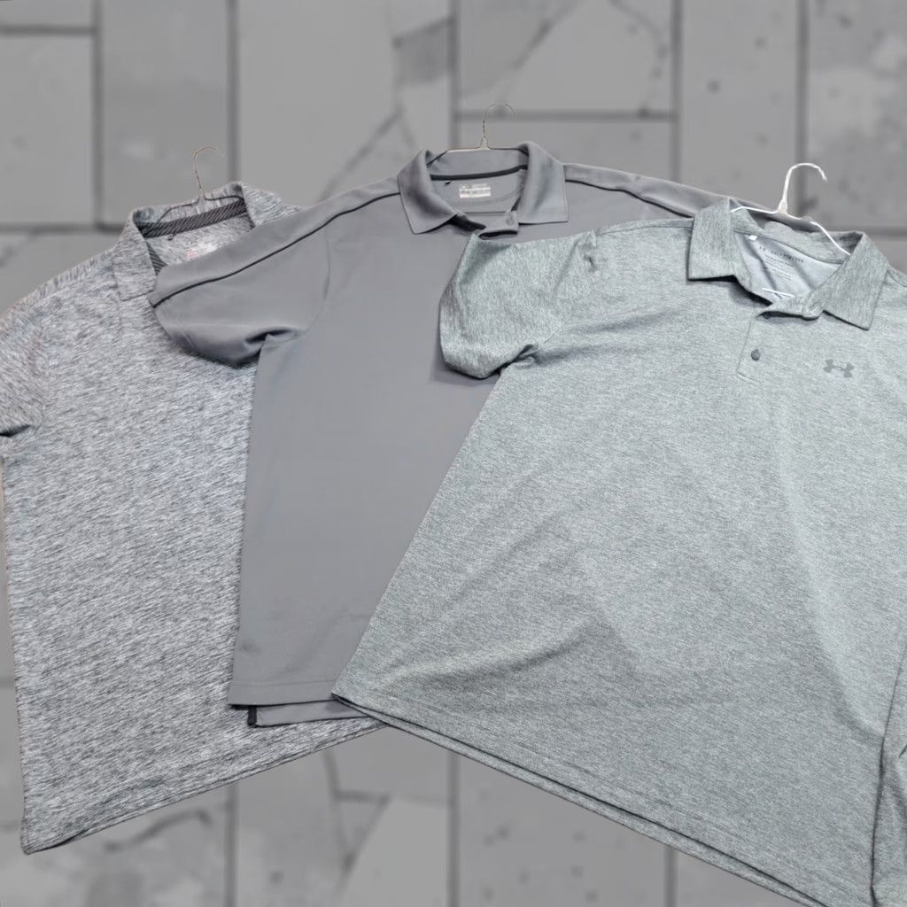 Under Armour Under Armour Polo Shirt 2XL Gray Mens Short Sleeve Collared Button Golf Sports Solid Heathered 2XL Mens Shirts Size US XXL / EU 58 / 5 - 1 Thumbnail