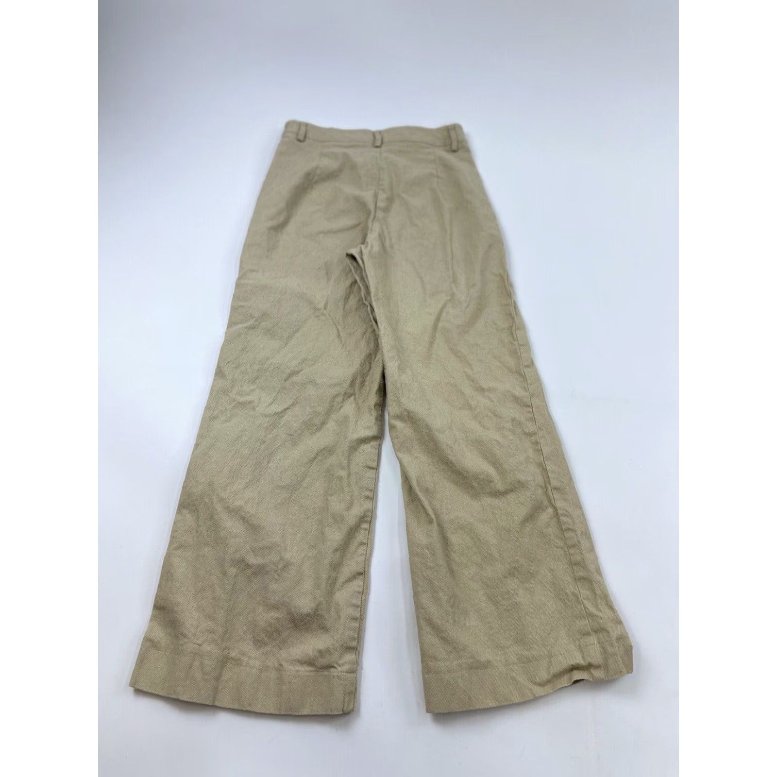 PRINCESS POLLY Princess Polly Wide Leg Khaki High Waisted Pants Women's 4 Beige Size 27" / US 4 / IT 40 - 2 Thumbnail
