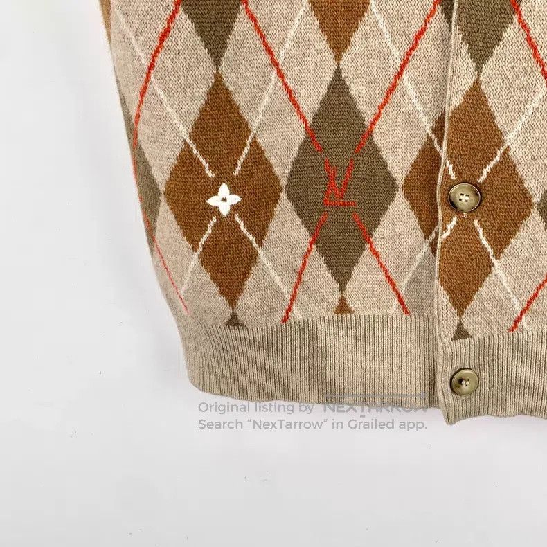 Louis Vuitton Louis Vuitton 25 xNigo Signature Brown Rhombus Wool V-Neck Size US L / EU 52-54 / 3 - 4 Thumbnail