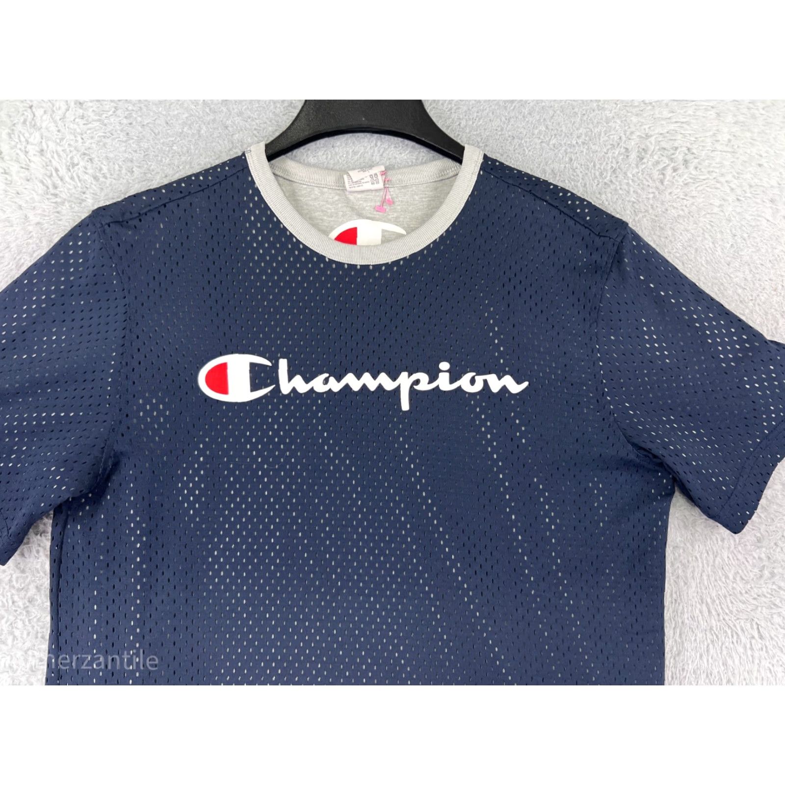Champion Champion Shirt Mens Large Blue Crew Neck Graphic Print Logo Short Sleeve Poly Size US L / EU 52-54 / 3 - 5 Thumbnail