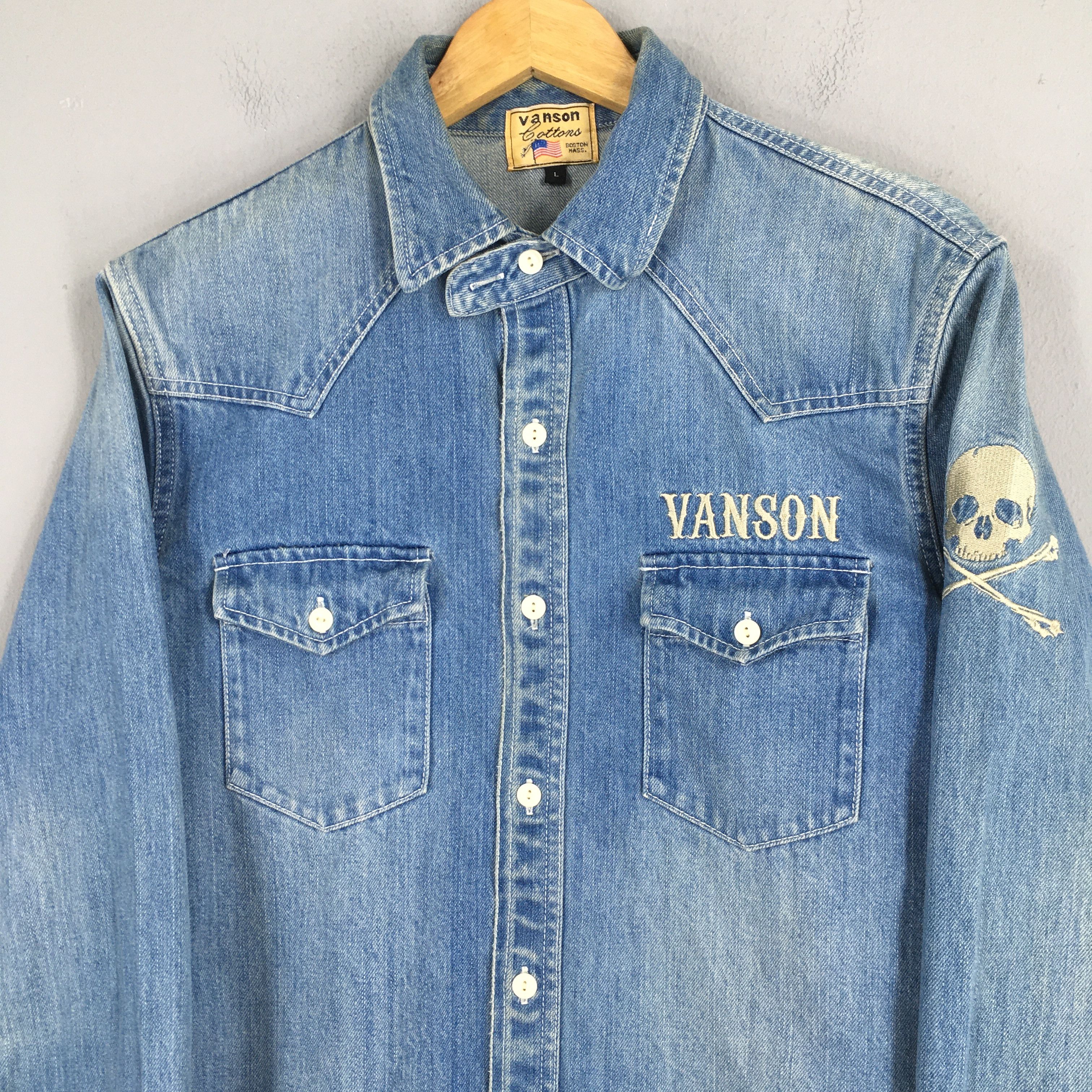 Vanson Leathers Vintage Vanson Cotton Motorcycle Club Denim Shirt Large Size US L / EU 52-54 / 3 - 5 Thumbnail