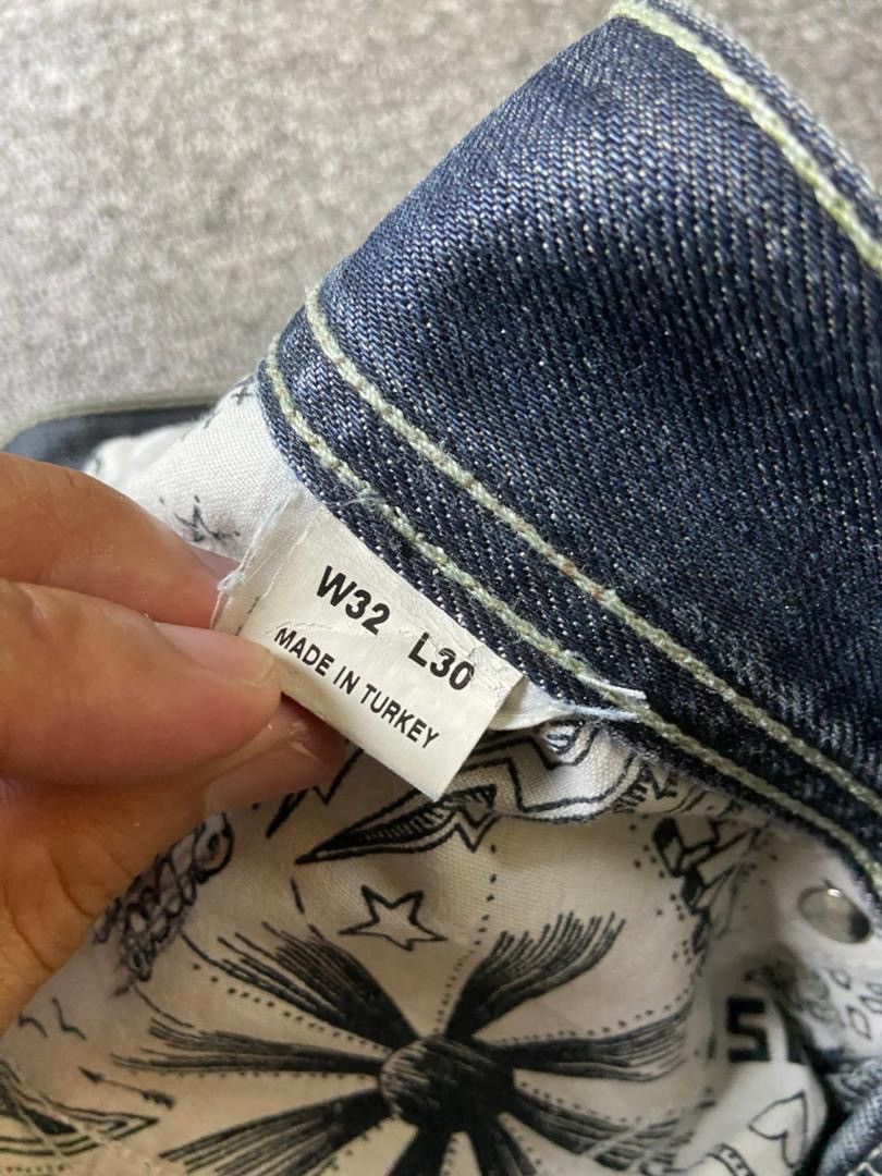 Evisu 🔥Vintage EVISU & PUMA Distressed Denim Jeans 🔥 (135) Size US 34 / EU 50 - 5 Thumbnail