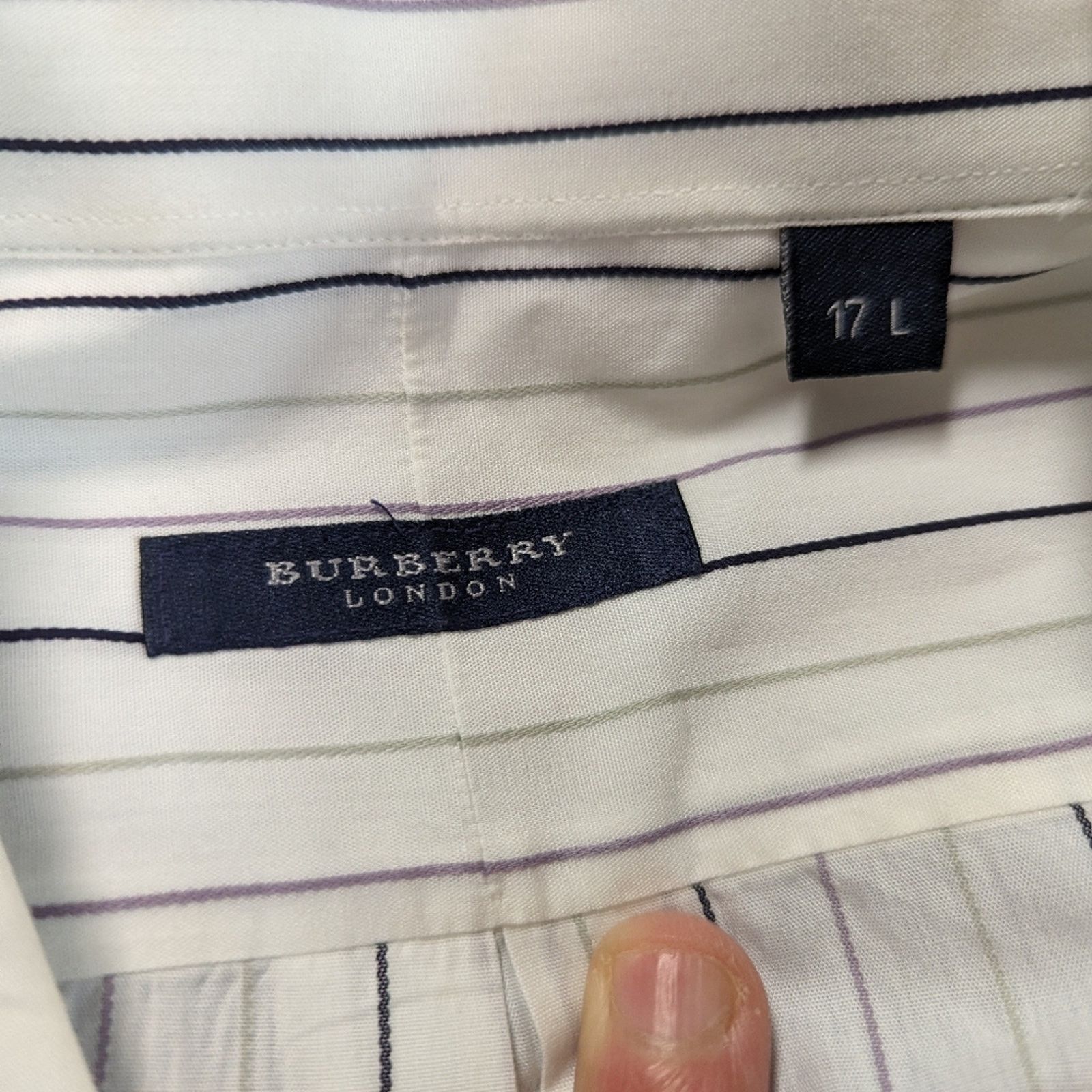 Burberry Burburry London Men's Button Front Shirt - 17 L Size US XL / EU 56 / 4 - 2 Thumbnail
