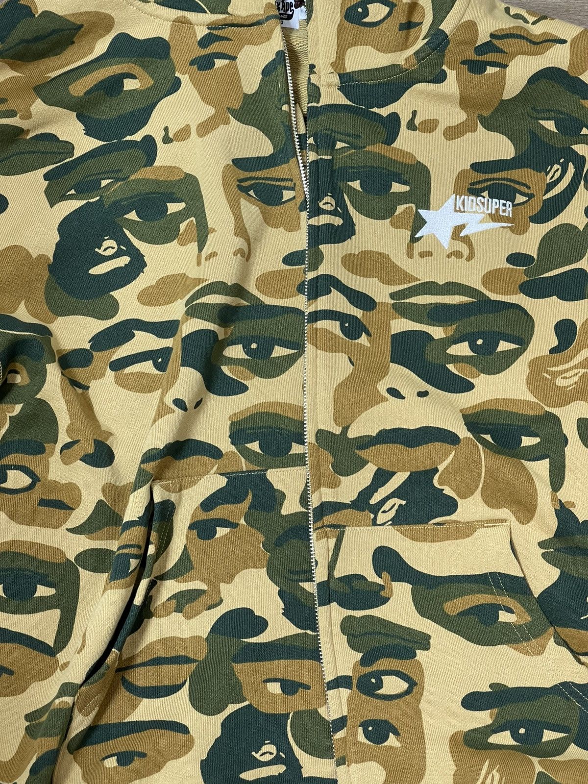 Bape × KidSuper BAPE X KIDSUPER CAMO SHARK FULL ZIP HOODIE [GREEN] Size US L / EU 52-54 / 3 - 2 Thumbnail