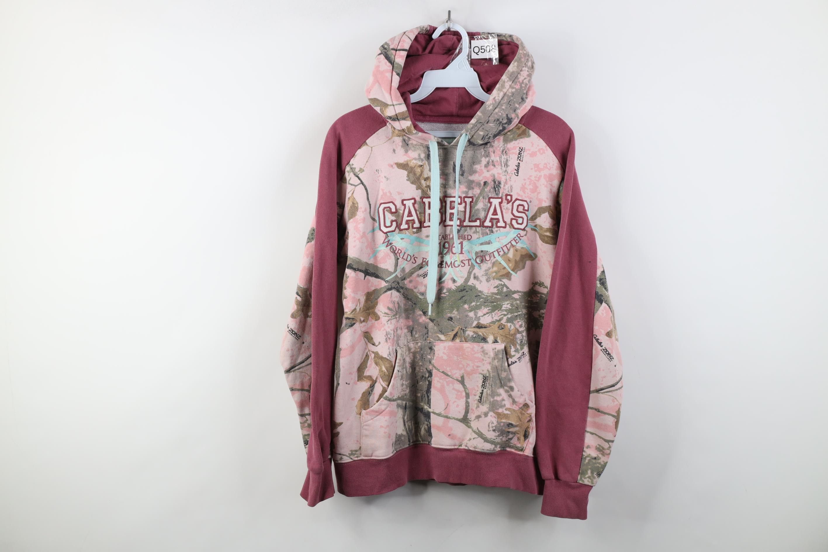 Cabelas Vintage Y2K Cabelas Spell Out Camouflage Hoodie Sweatshirt Size M / US 6-8 / IT 42-44 - 1 Thumbnail