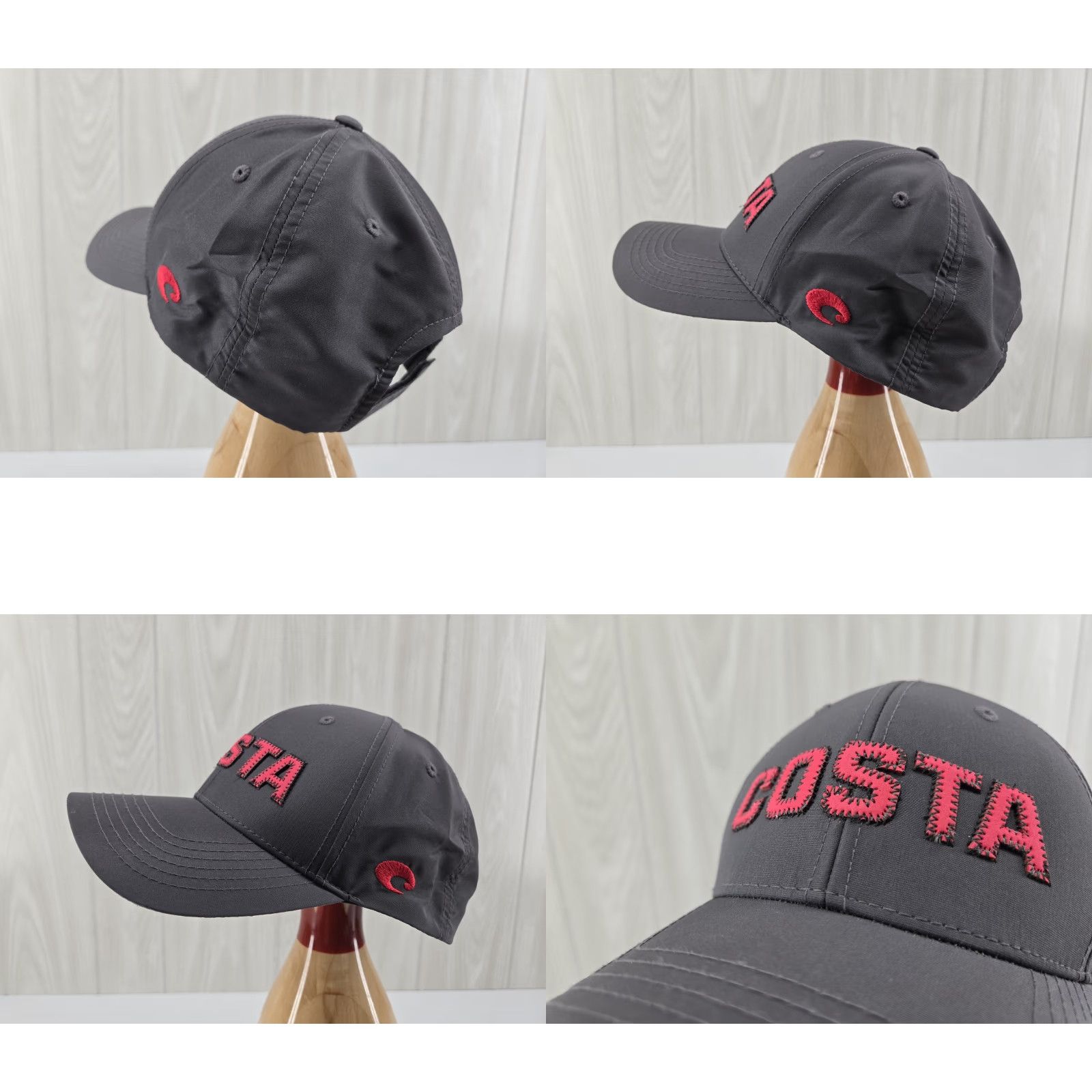 Costa Del Mar Costa Del Mar Gray Red Raised Letter Adjustable Men’s Hat Baseball Cap Adjustable One Size Gray Costa Del Mar Men Hat Size ONE SIZE - 8 Thumbnail