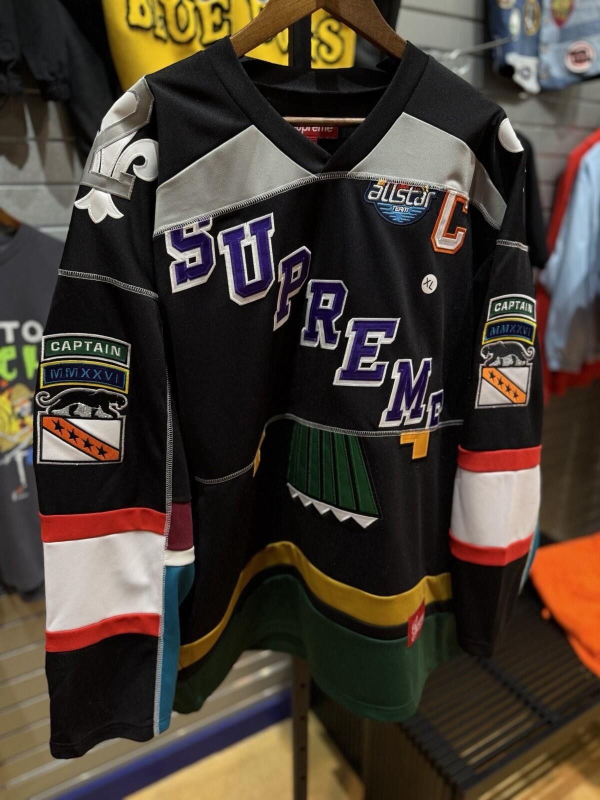 Supreme Supreme Paneled Hockey Jersey Black (Size XL) Brand New Size US XL / EU 56 / 4 - 6 Thumbnail
