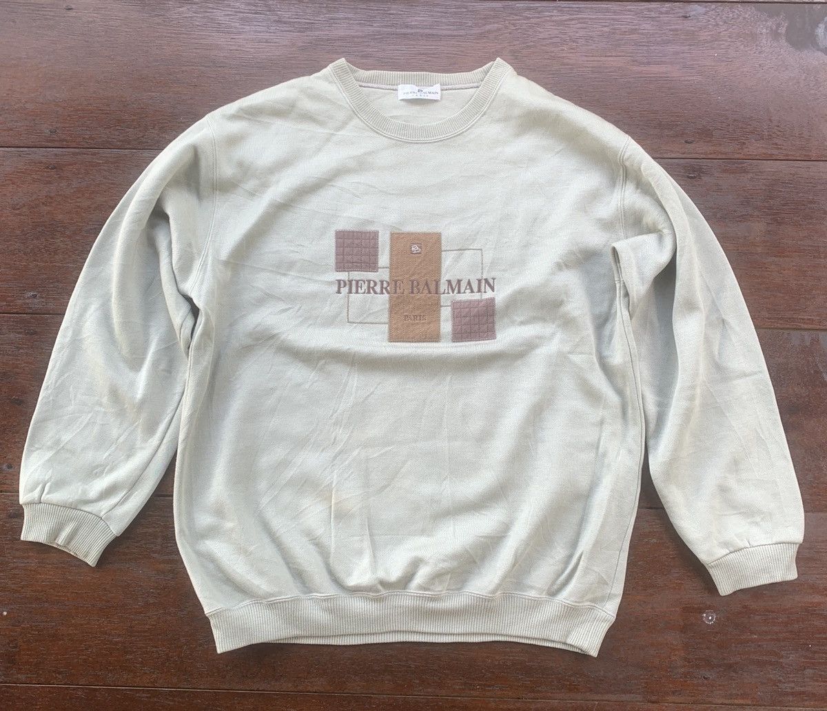 90s Balmain Paris Pierre Balmain embroidery logo sweatshirt
