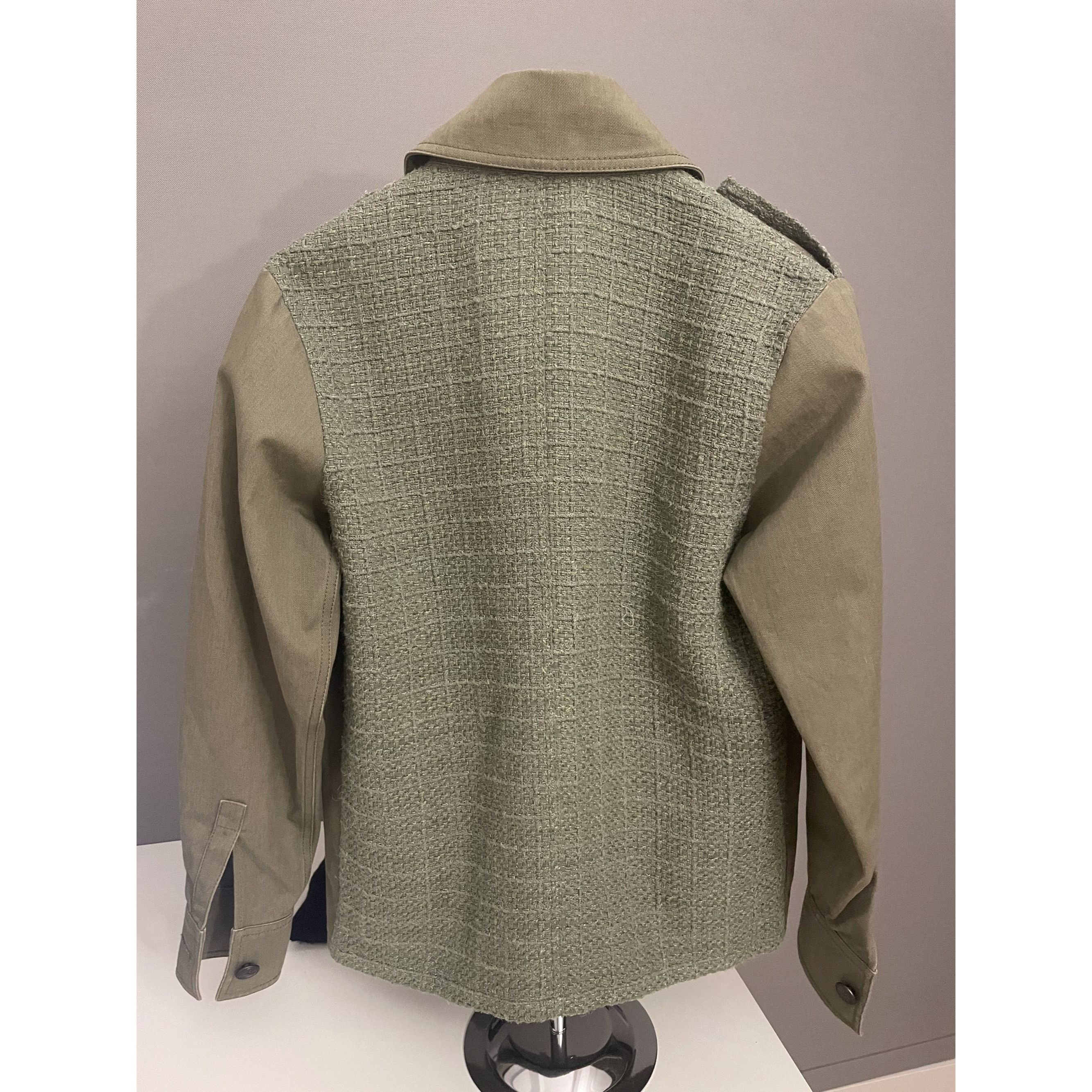 Chanel Chanel Military-Inspired Olive Green Jacket With Textured Tw Size XXS / US 00 / IT 34 - 2 Thumbnail