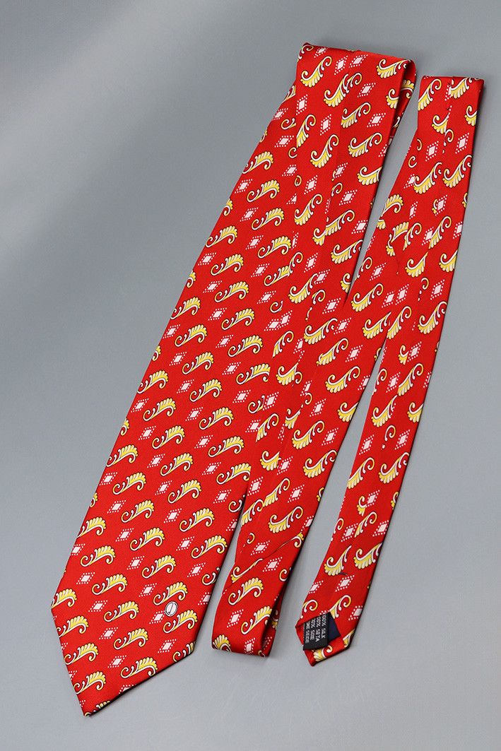 Alfred Dunhill Vintage Alfred Dunhill Red Silk Tie Size ONE SIZE - 8 Thumbnail
